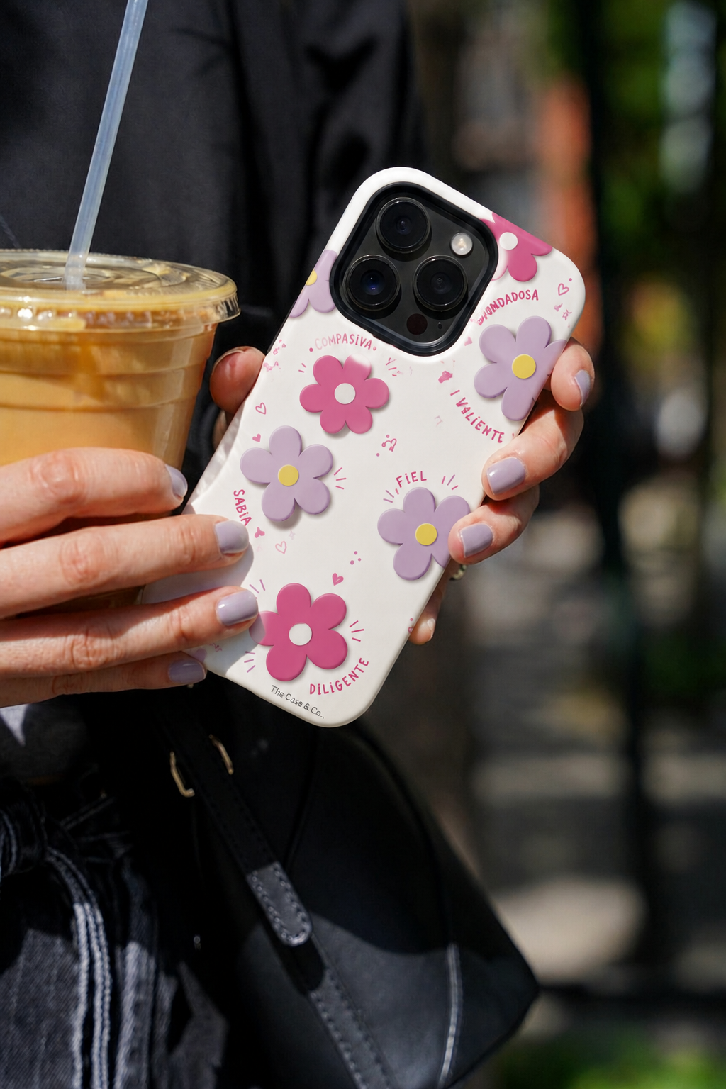 iPhone Cloud Skin Case – Flores Con Amor Print | Premium 3D Hard Shell | Gloss Finish | 14-17 Series