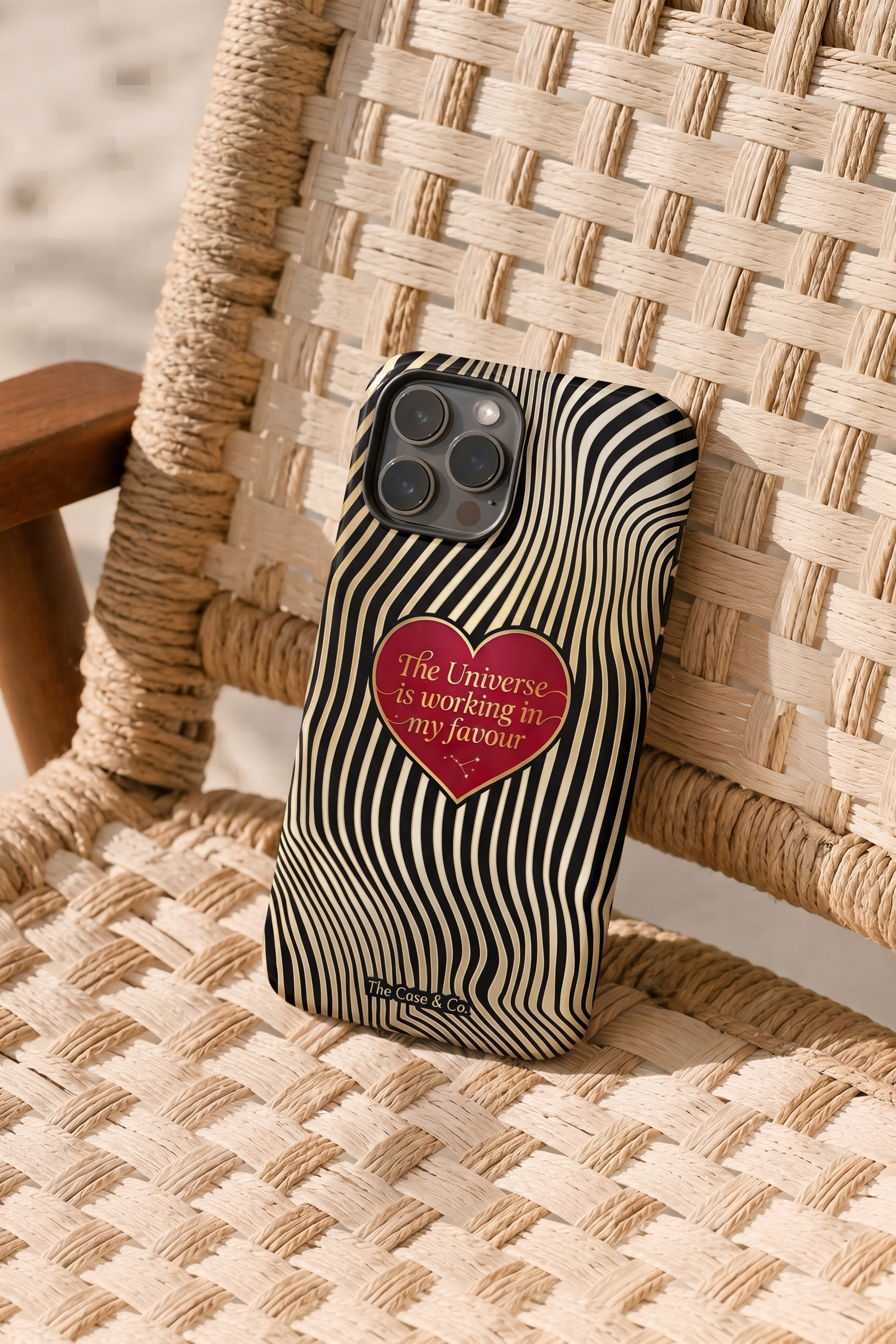 iPhone Cloud Skin Case – Golden Flow Print | Premium 3D Hard Shell | Gloss Finish | 14-17 Series