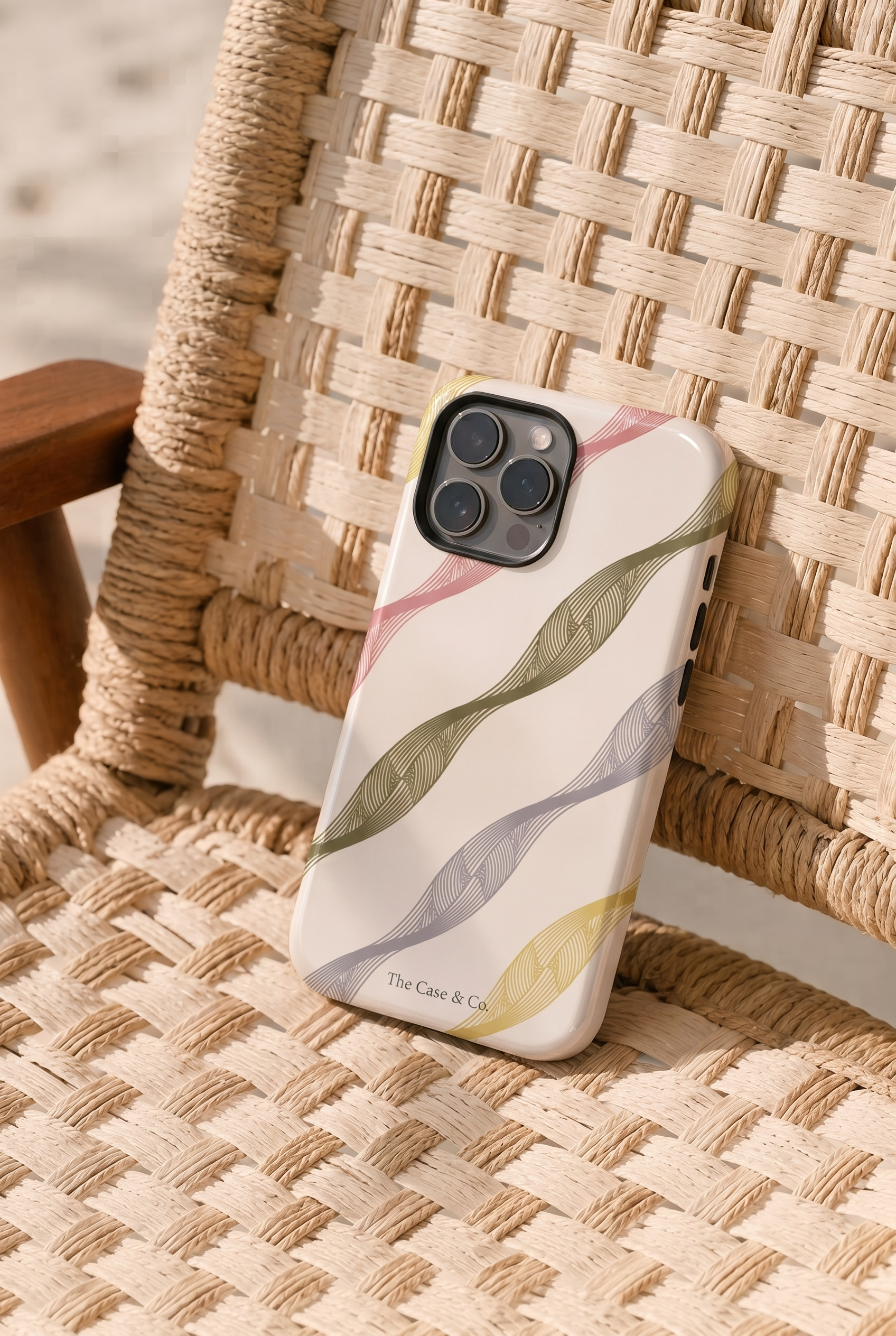 iPhone Cloud Skin Case – Rhythmic Ribbons | Premium 3D Hard Shell | Gloss Finish | 14-17 Series