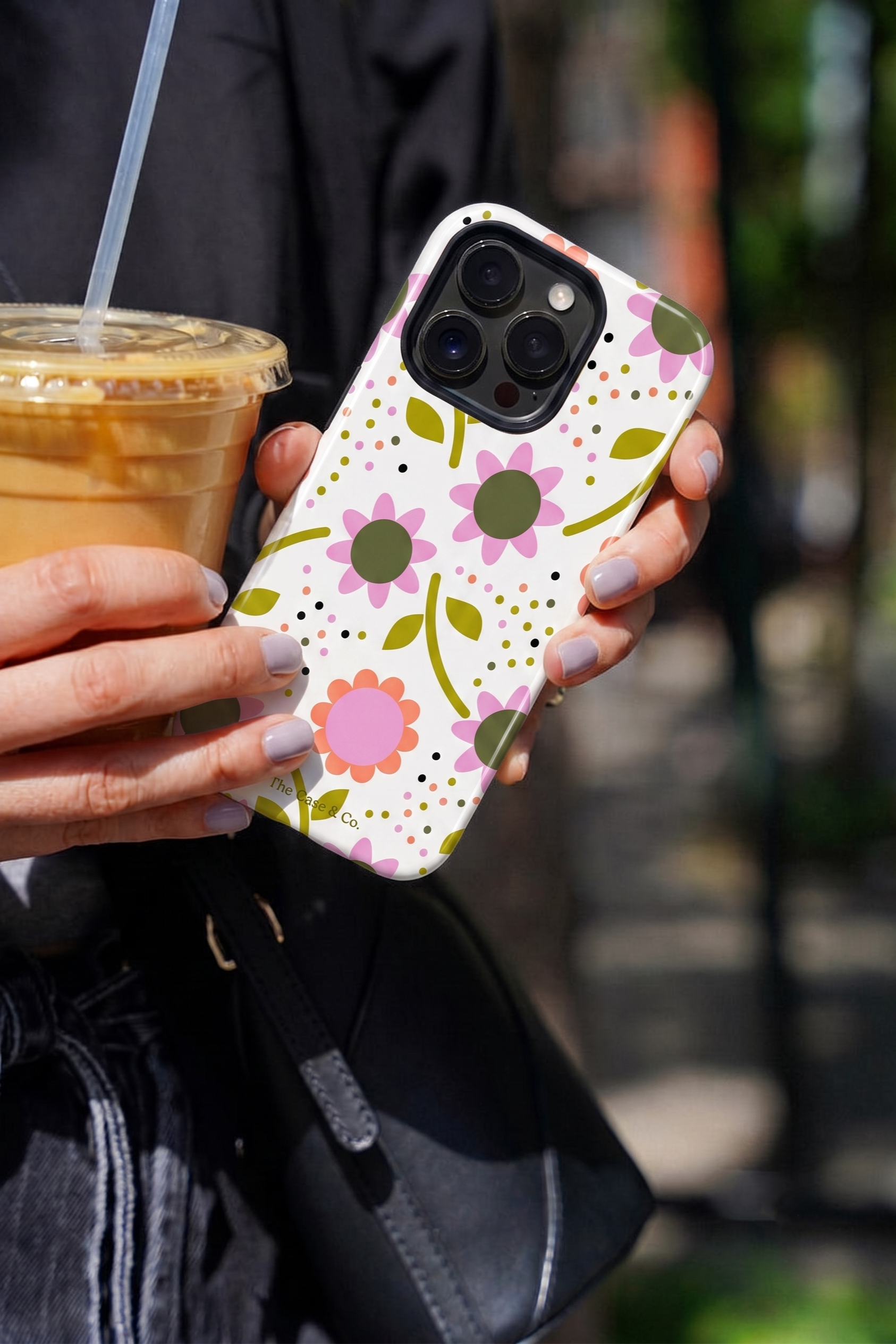 iPhone Cloud Skin Case – Daisy Doodle Print | Premium 3D Hard Shell | Gloss Finish | 14-17 Series