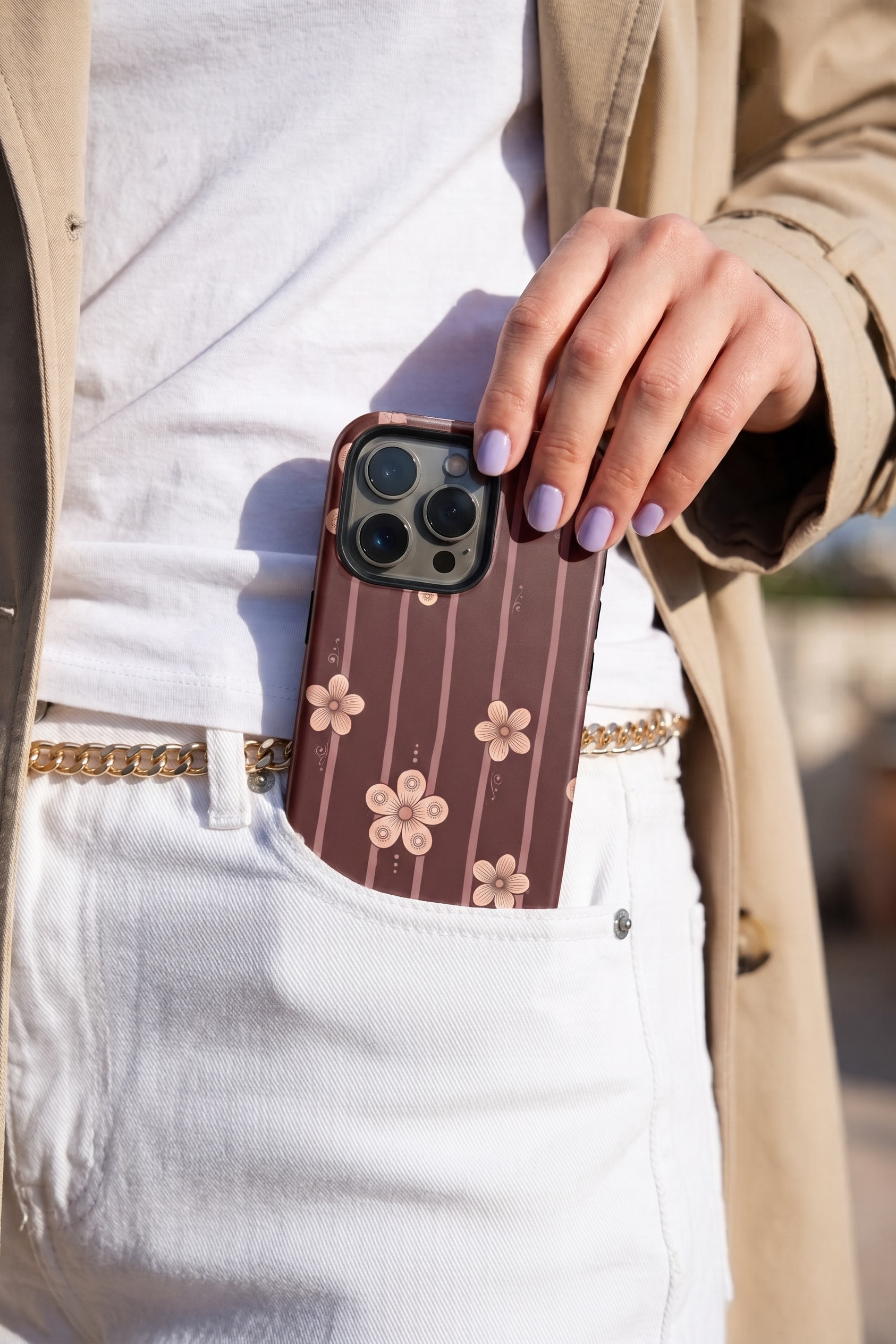iPhone Cloud Skin Case – Floral Symphony Print | Premium 3D Hard Shell | Gloss Finish | 14-17 Series