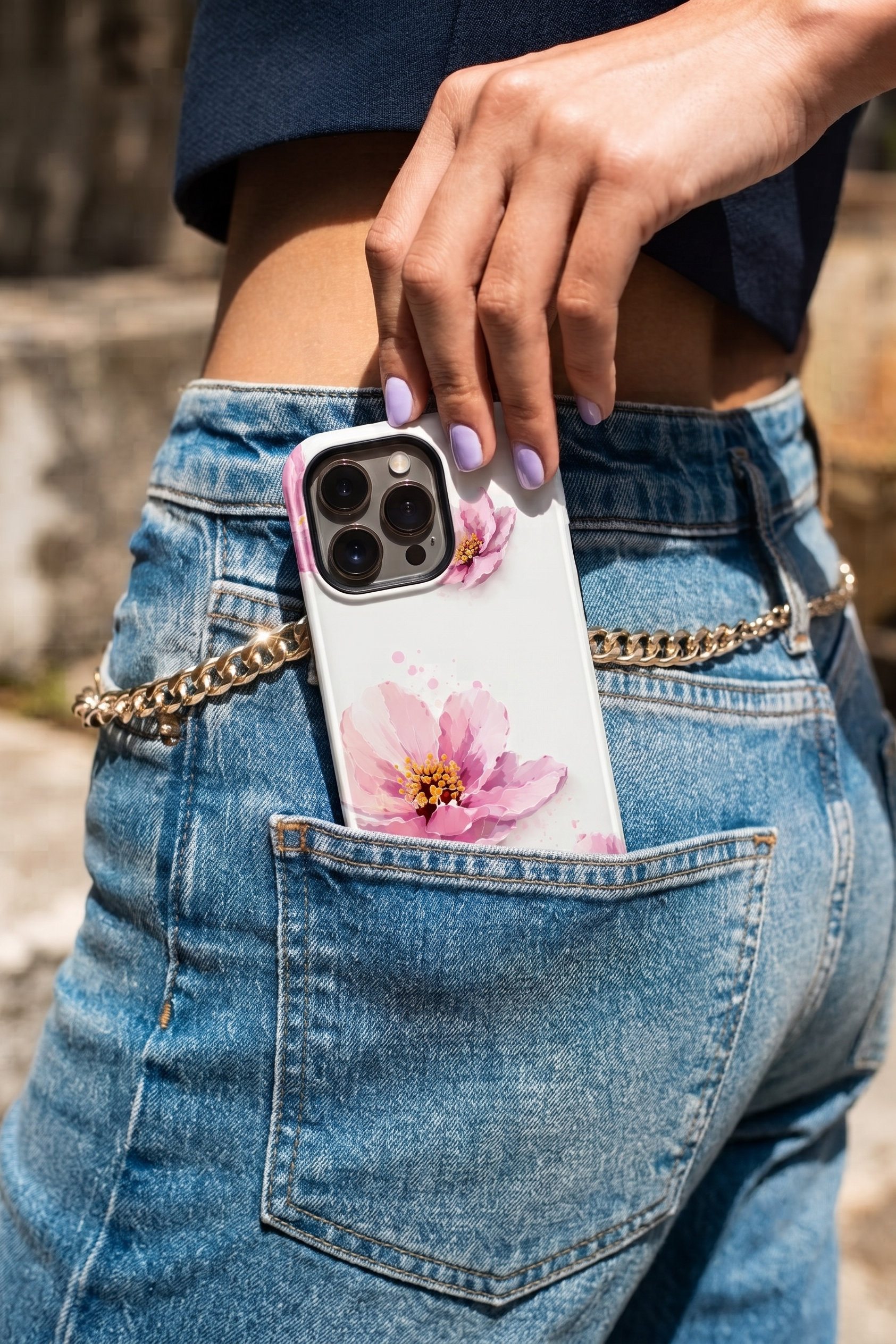 iPhone Cloud Skin Case – Peony Paradise Print | Premium 3D Hard Shell | Gloss Finish | 14-17 Series