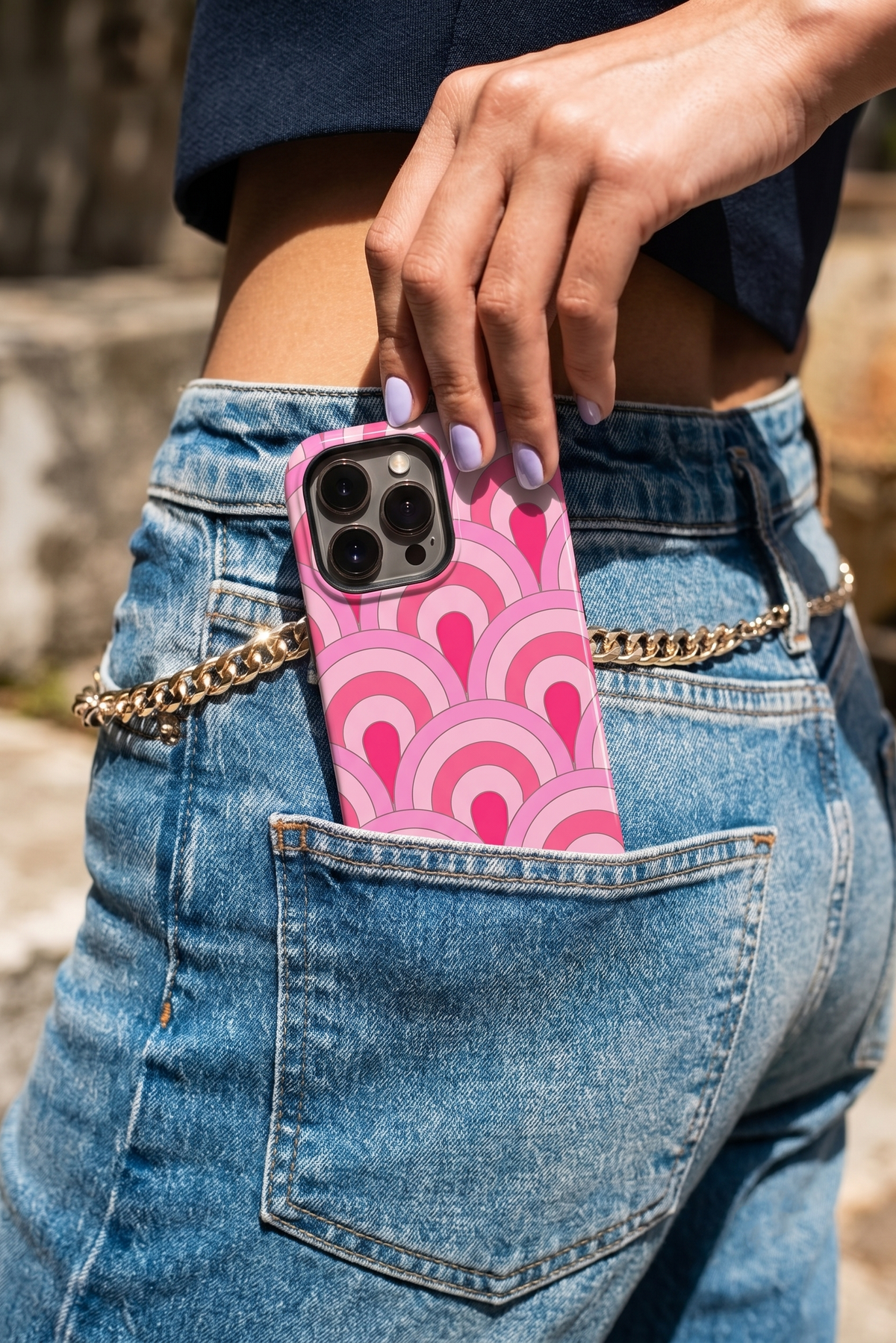 iPhone Cloud Skin Case – Rosy Arches Print | Premium 3D Hard Shell | Gloss Finish | 14-17 Series