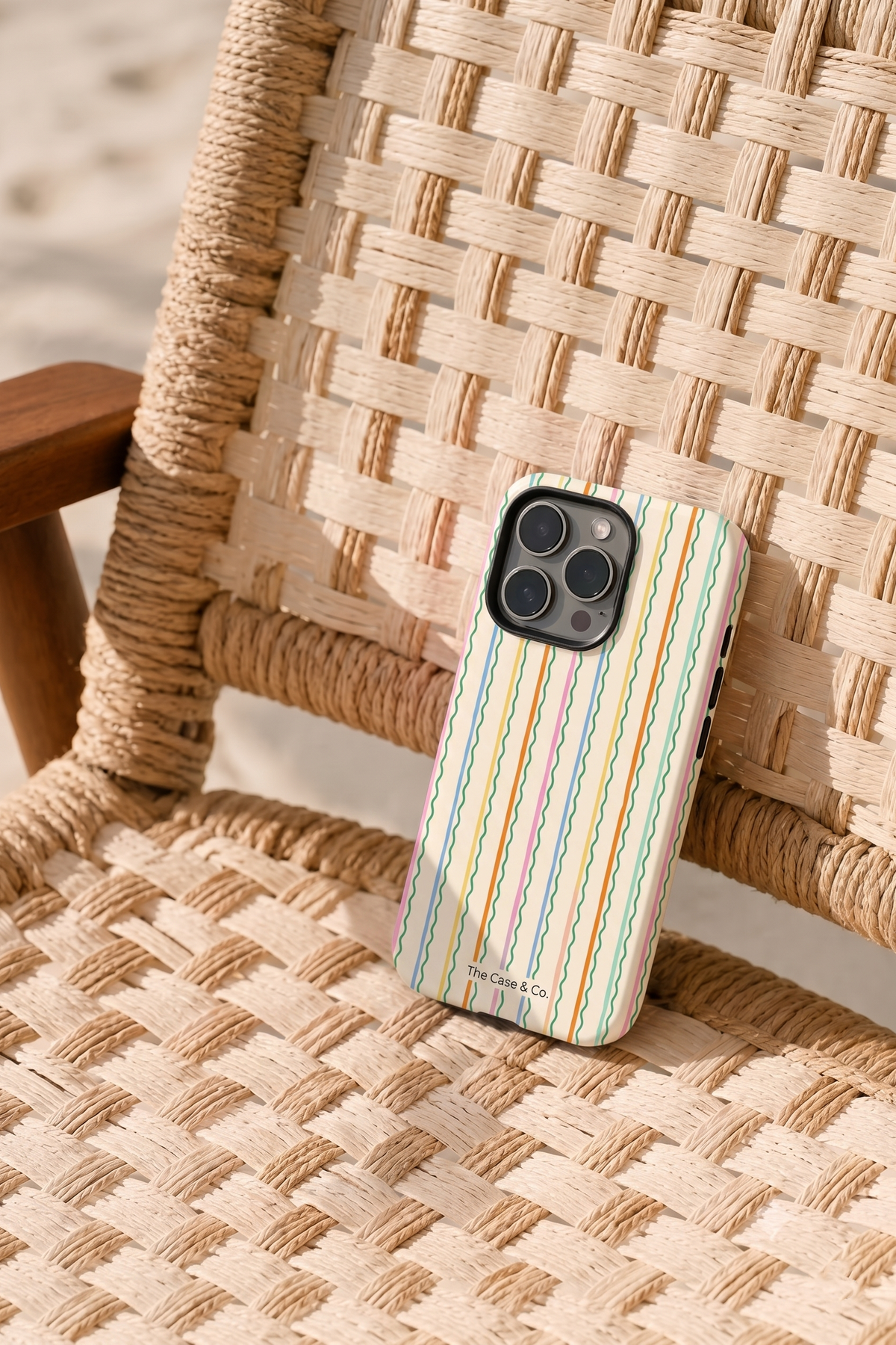iPhone Cloud Skin Case – Rainbow Wavelength Print | Premium 3D Hard Shell | Gloss Finish | 14-17 Series