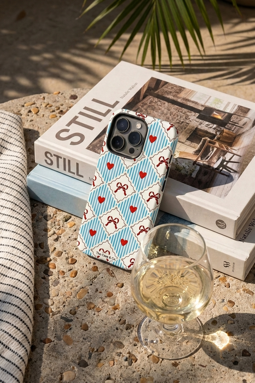 iPhone Cloud Skin Case – Bow Belle Print | Premium 3D Hard Shell | Gloss Finish | 14-17 Series