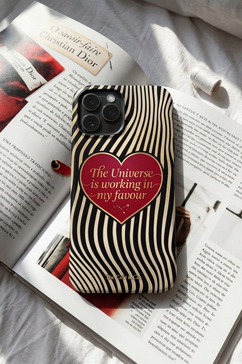 iPhone Cloud Skin Case – Golden Flow Print | Premium 3D Hard Shell | Gloss Finish | 14-17 Series