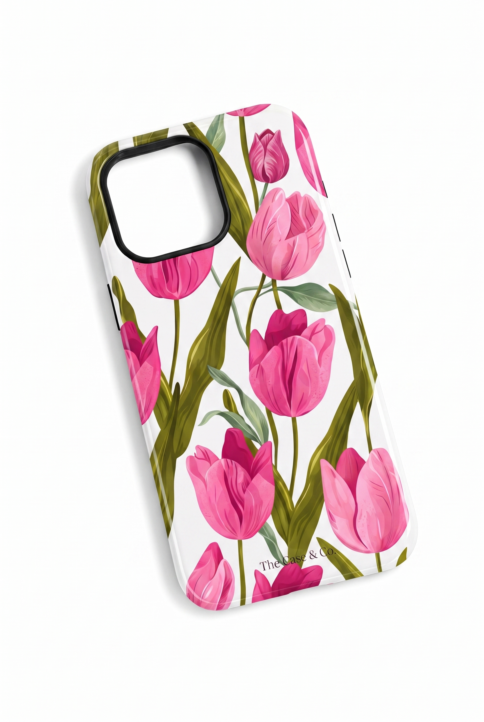 iPhone Cloud Skin Case – Pink Meadow | Premium 3D Hard Shell | Gloss Finish | 14-17 Series