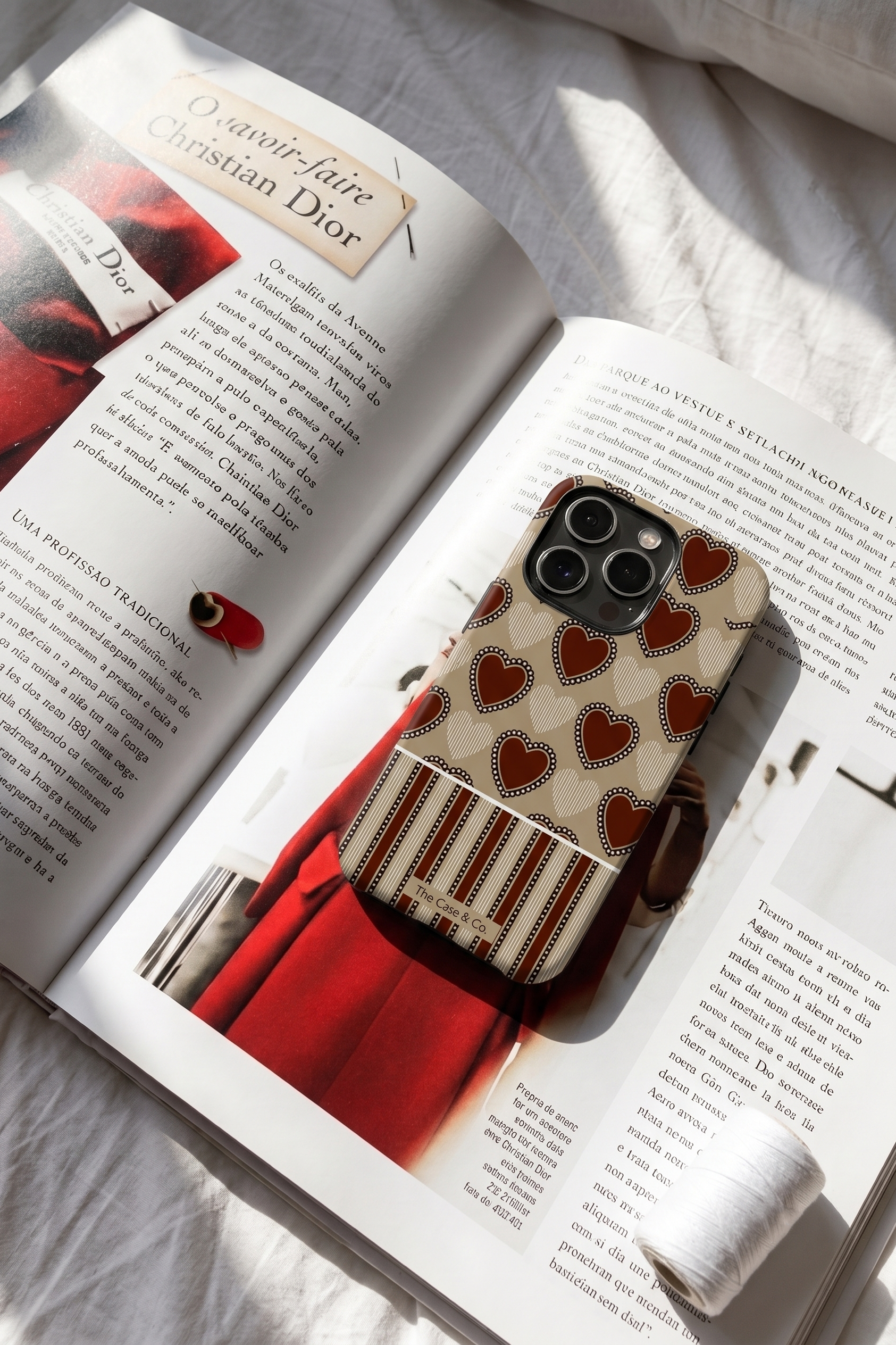 iPhone Cloud Skin Case – Heartloom Print | Premium 3D Hard Shell | Gloss Finish | 14-17 Series