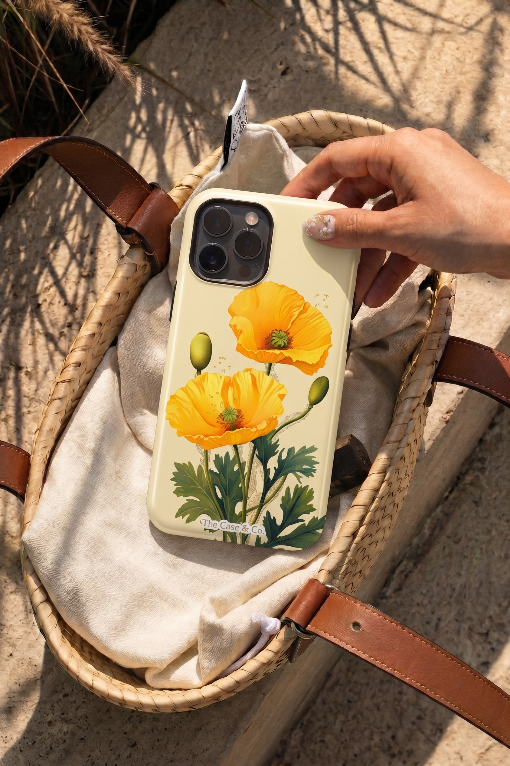 iPhone Cloud Skin Case – Blooming Sunshine Print | Premium 3D Hard Shell | Gloss Finish | 14-17 Series