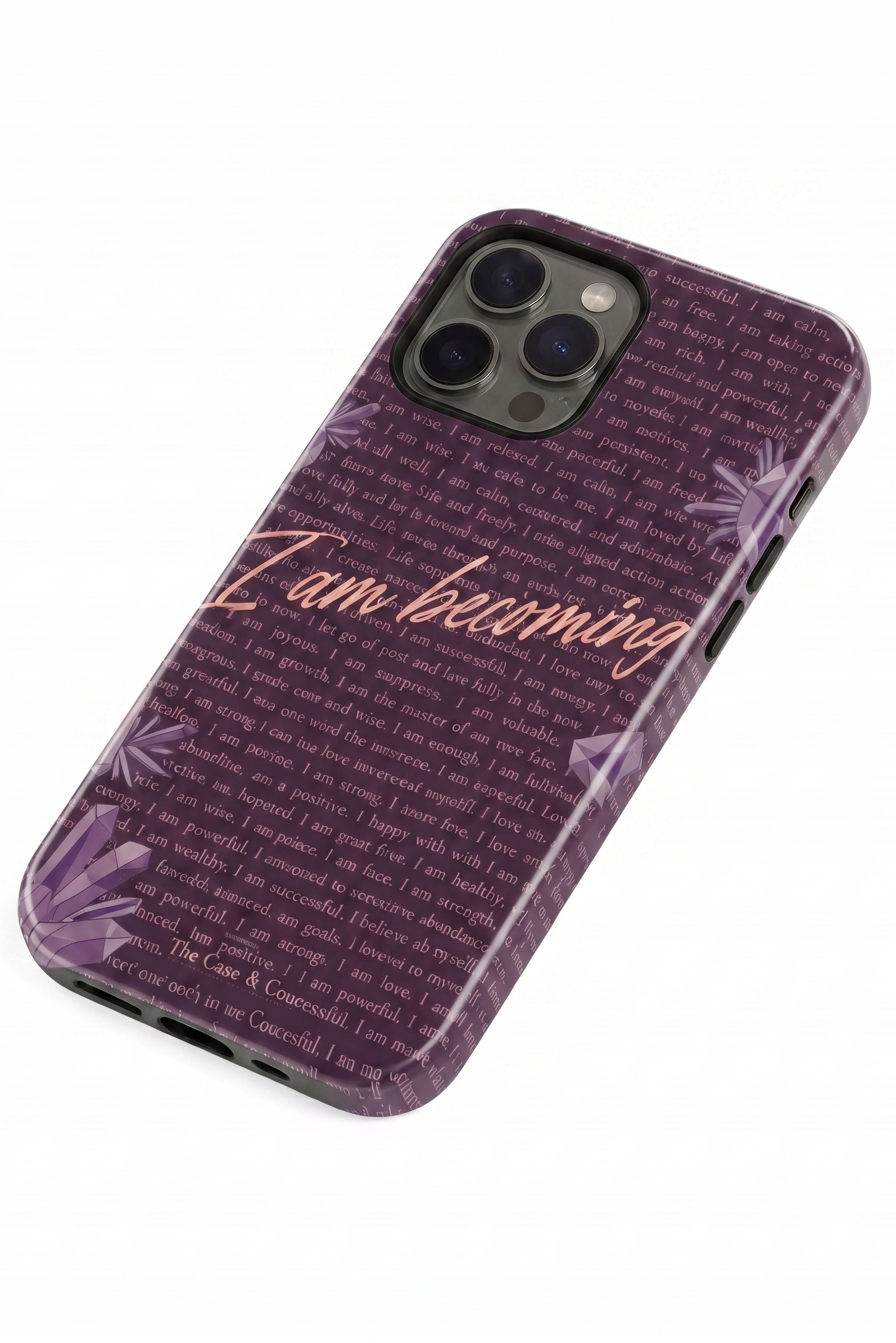 iPhone Cloud Skin Case – I Am Becoming Print | Premium 3D Hard Shell | Gloss Finish | 14-17 Series