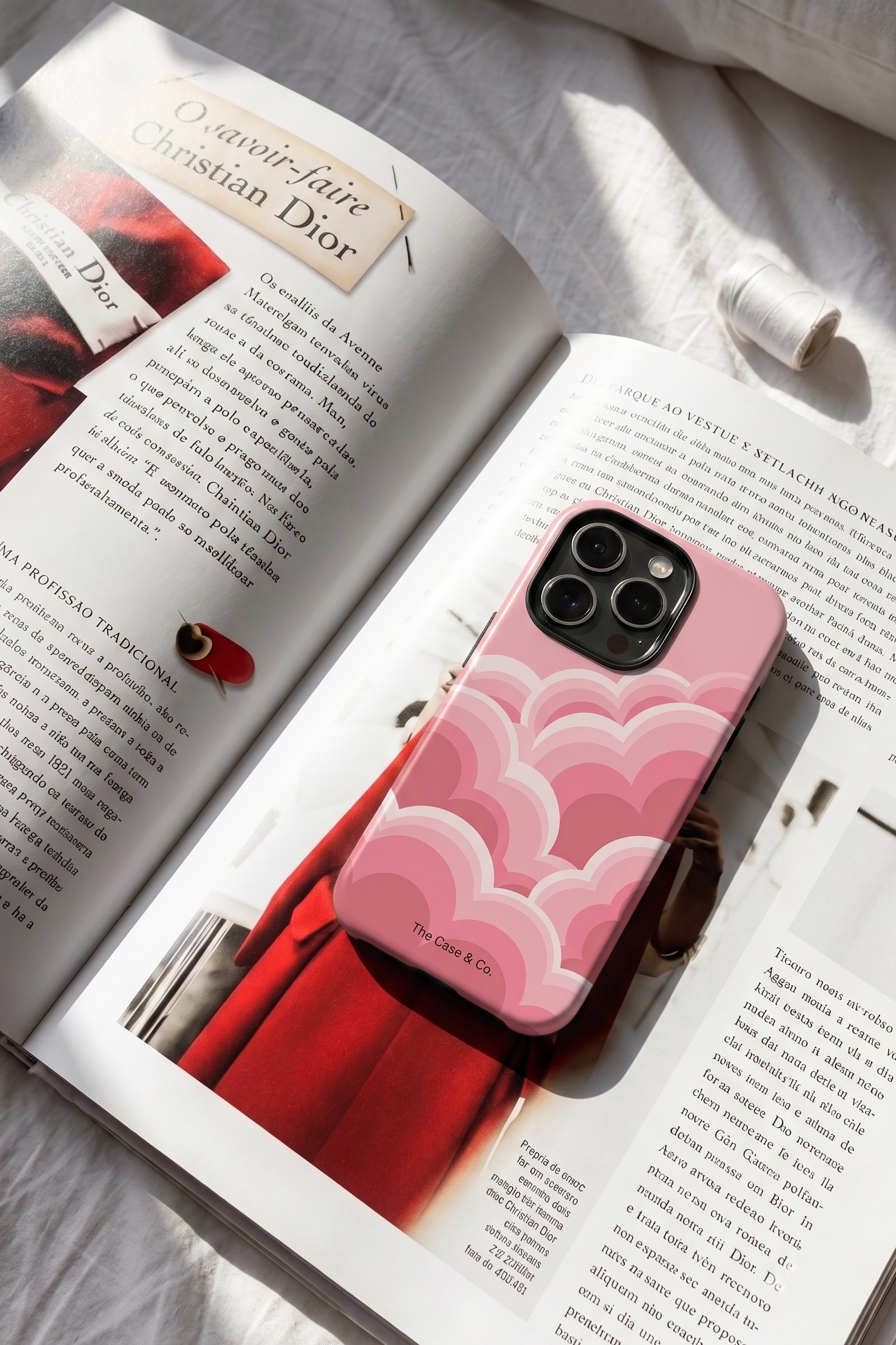 iPhone Cloud Skin Case – Rosy Dream Print | Premium 3D Hard Shell | Gloss Finish | 14-17 Series