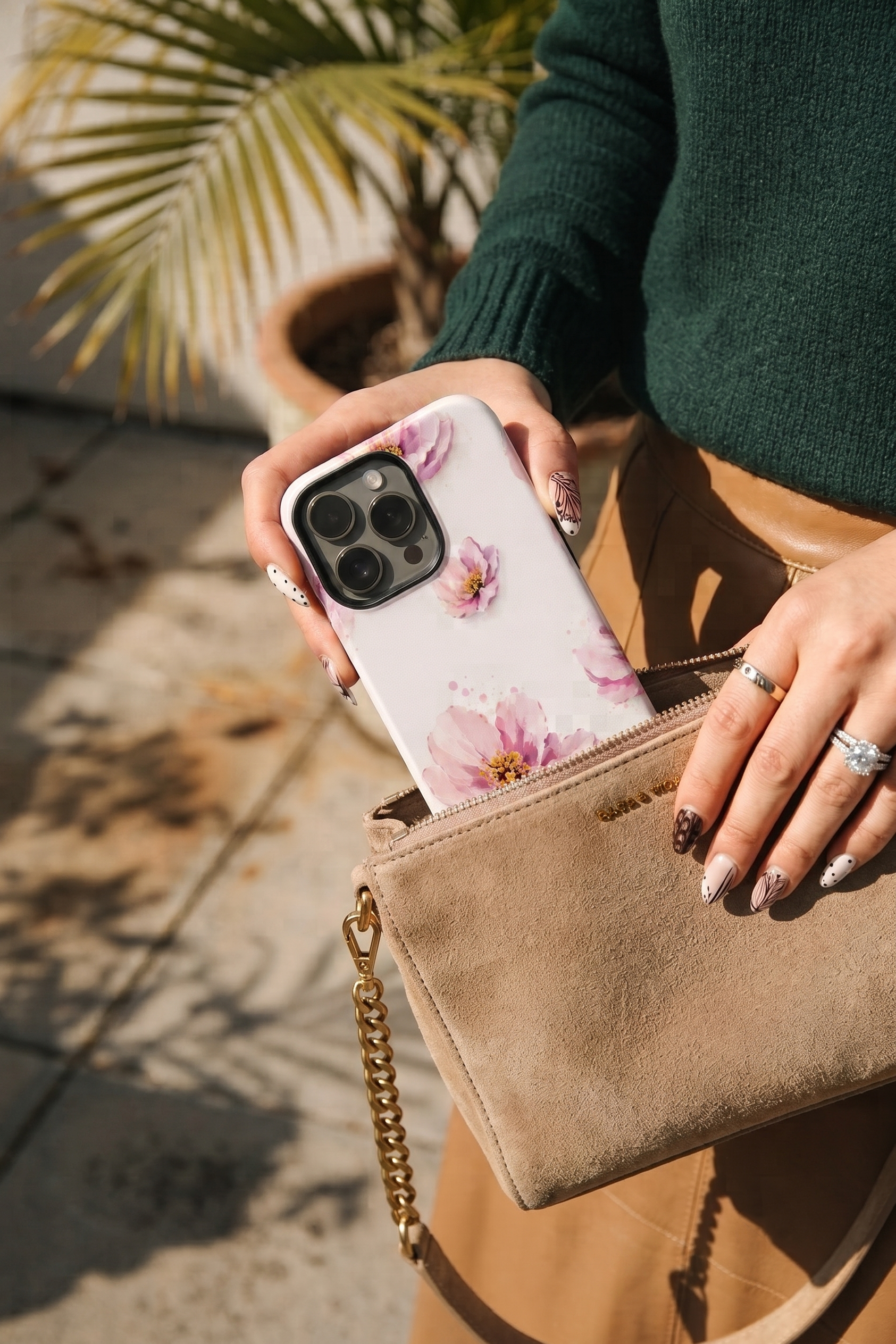 iPhone Cloud Skin Case – Peony Paradise Print | Premium 3D Hard Shell | Gloss Finish | 14-17 Series