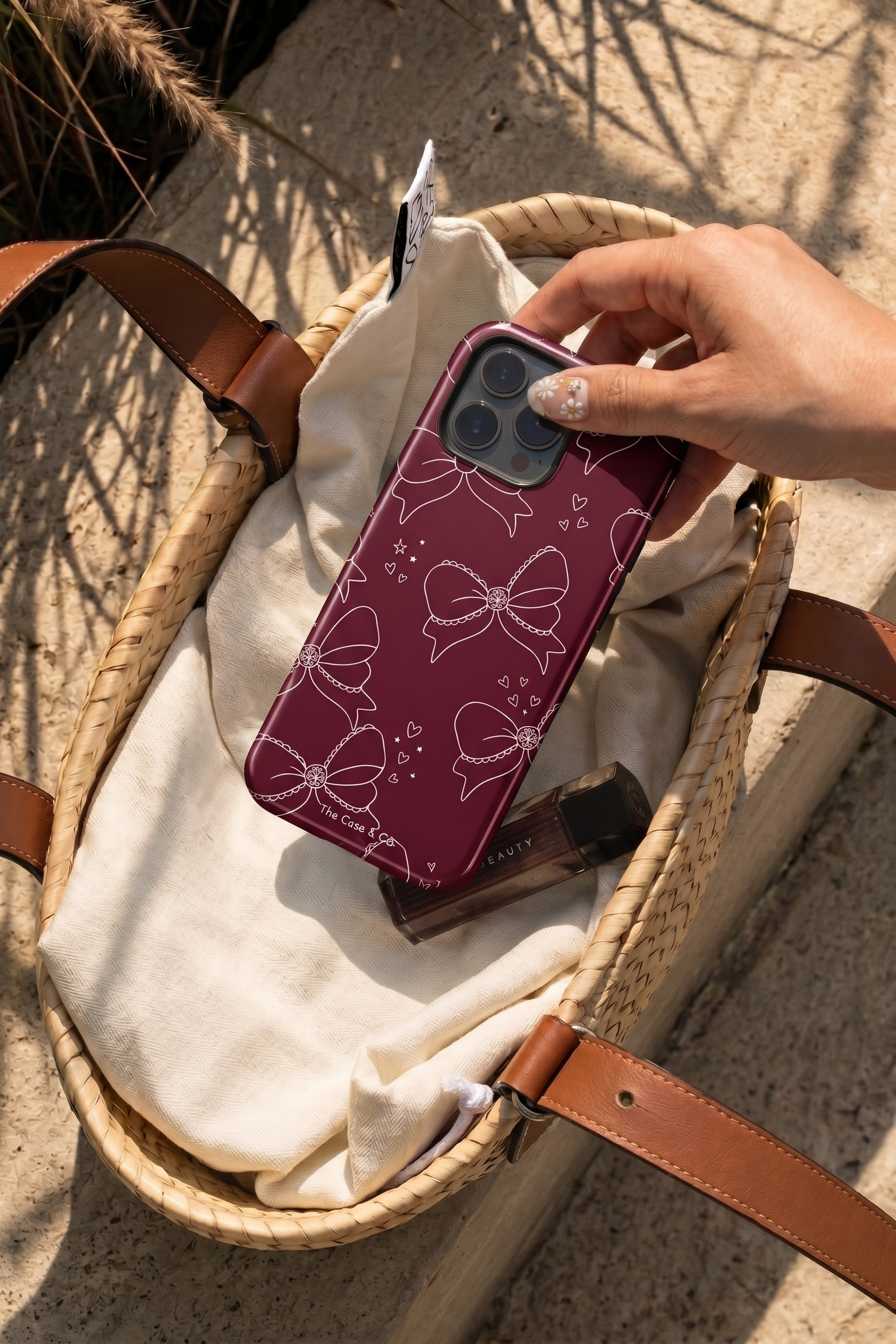 iPhone Cloud Skin Case – Love Tied Print | Premium 3D Hard Shell | Gloss Finish | 14-17 Series