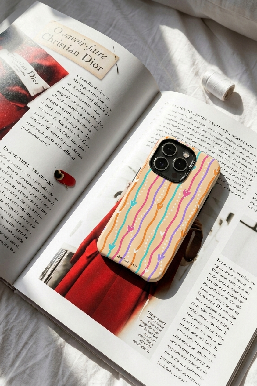 iPhone Cloud Skin Case – Color Me Love Print | Premium 3D Hard Shell | Gloss Finish | 14-17 Series