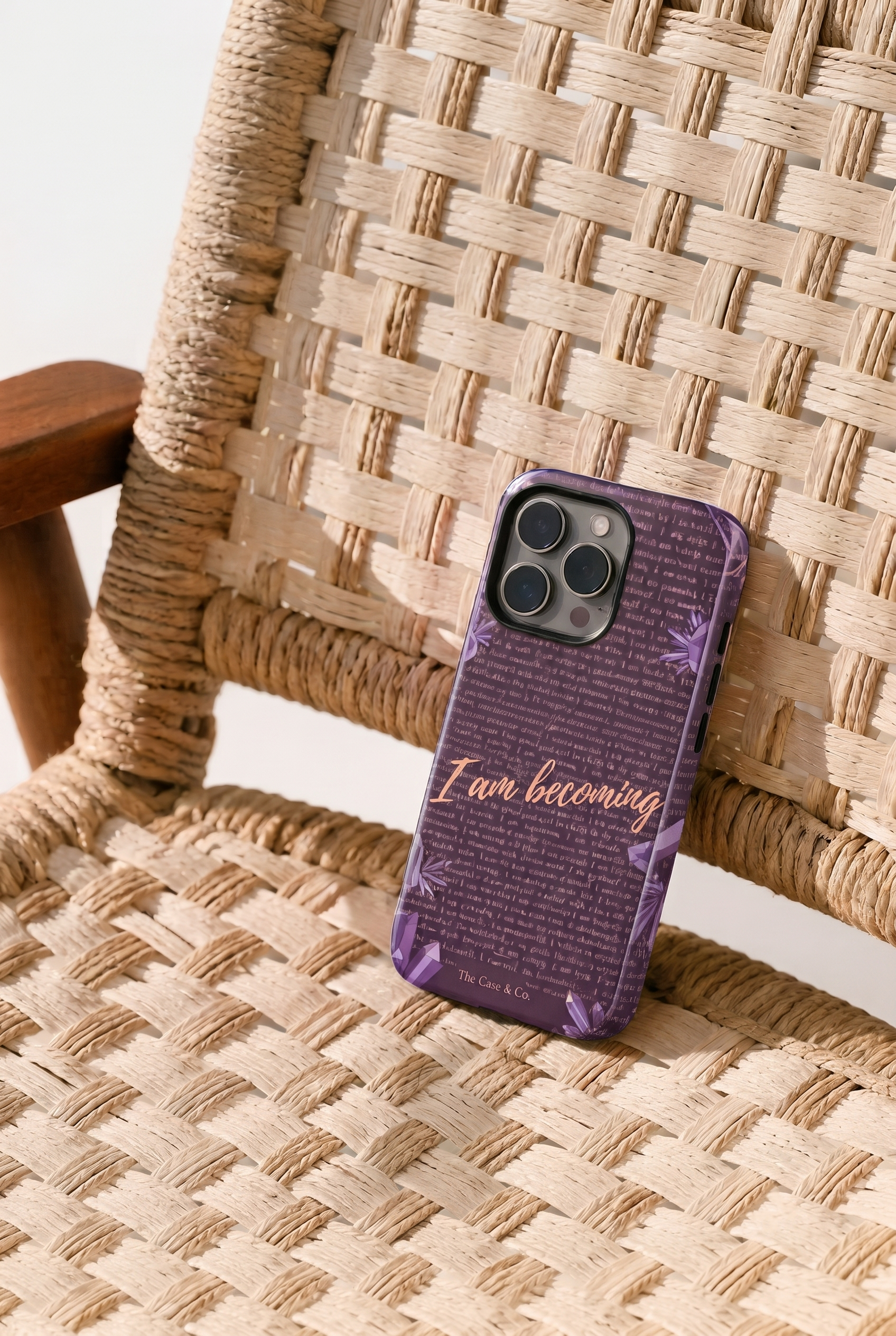 iPhone Cloud Skin Case – I Am Becoming Print | Premium 3D Hard Shell | Gloss Finish | 14-17 Series