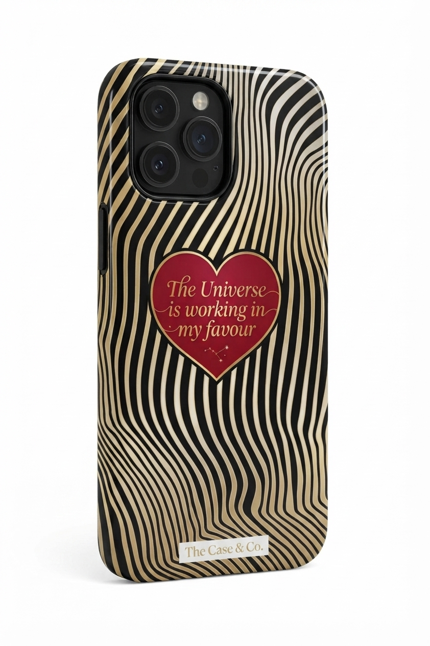 iPhone Cloud Skin Case – Golden Flow Print | Premium 3D Hard Shell | Gloss Finish | 14-17 Series