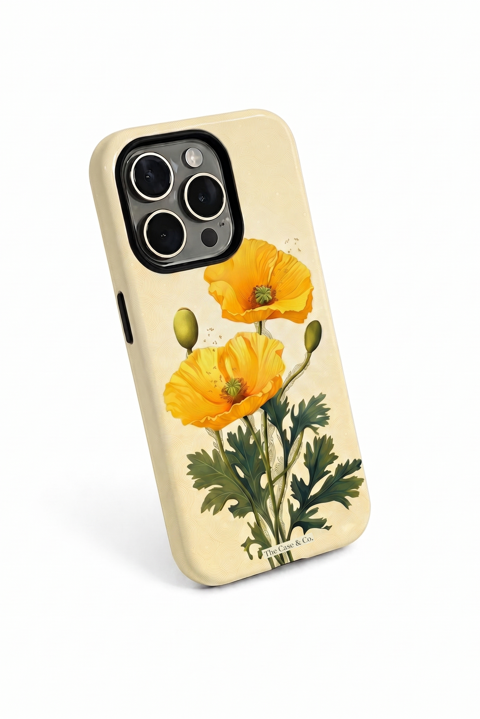 iPhone Cloud Skin Case – Blooming Sunshine Print | Premium 3D Hard Shell | Gloss Finish | 14-17 Series