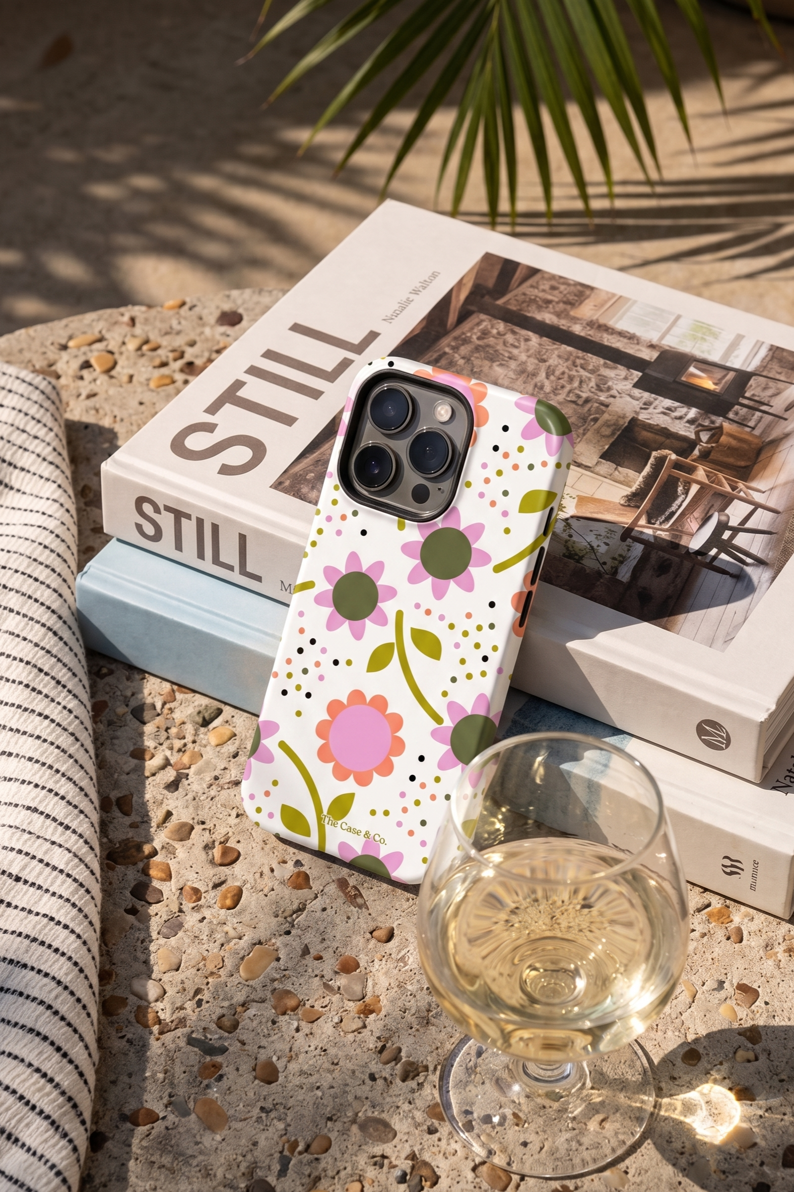 iPhone Cloud Skin Case – Daisy Doodle Print | Premium 3D Hard Shell | Gloss Finish | 14-17 Series