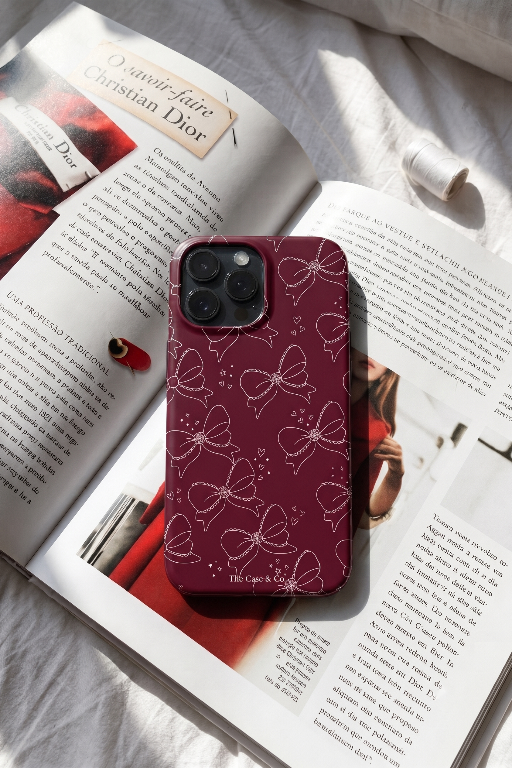 iPhone Cloud Skin Case – Love Tied Print | Premium 3D Hard Shell | Gloss Finish | 14-17 Series