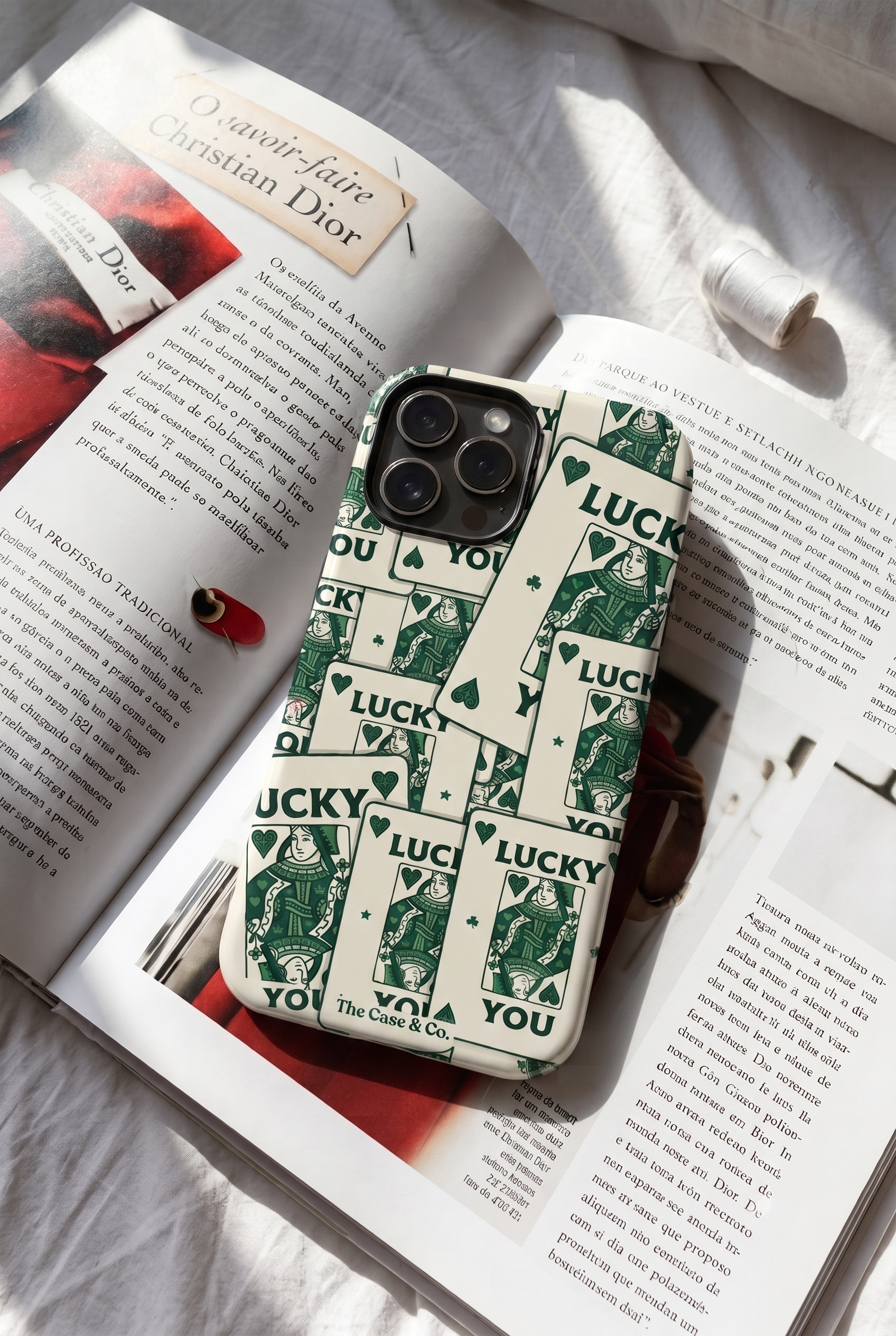 iPhone Cloud Skin Case – Lucky You Print | Premium 3D Hard Shell | Gloss Finish | 14-17 Series