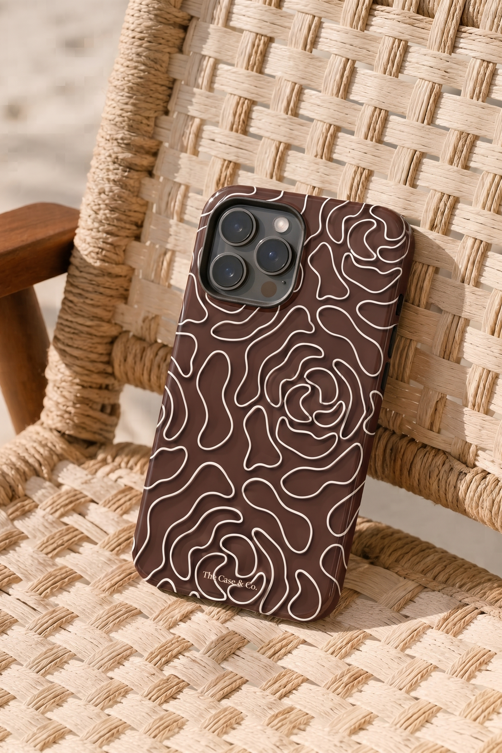 iPhone Cloud Skin Case – Rose Mosaic Print | Premium 3D Hard Shell | Gloss Finish | 14-17 Series