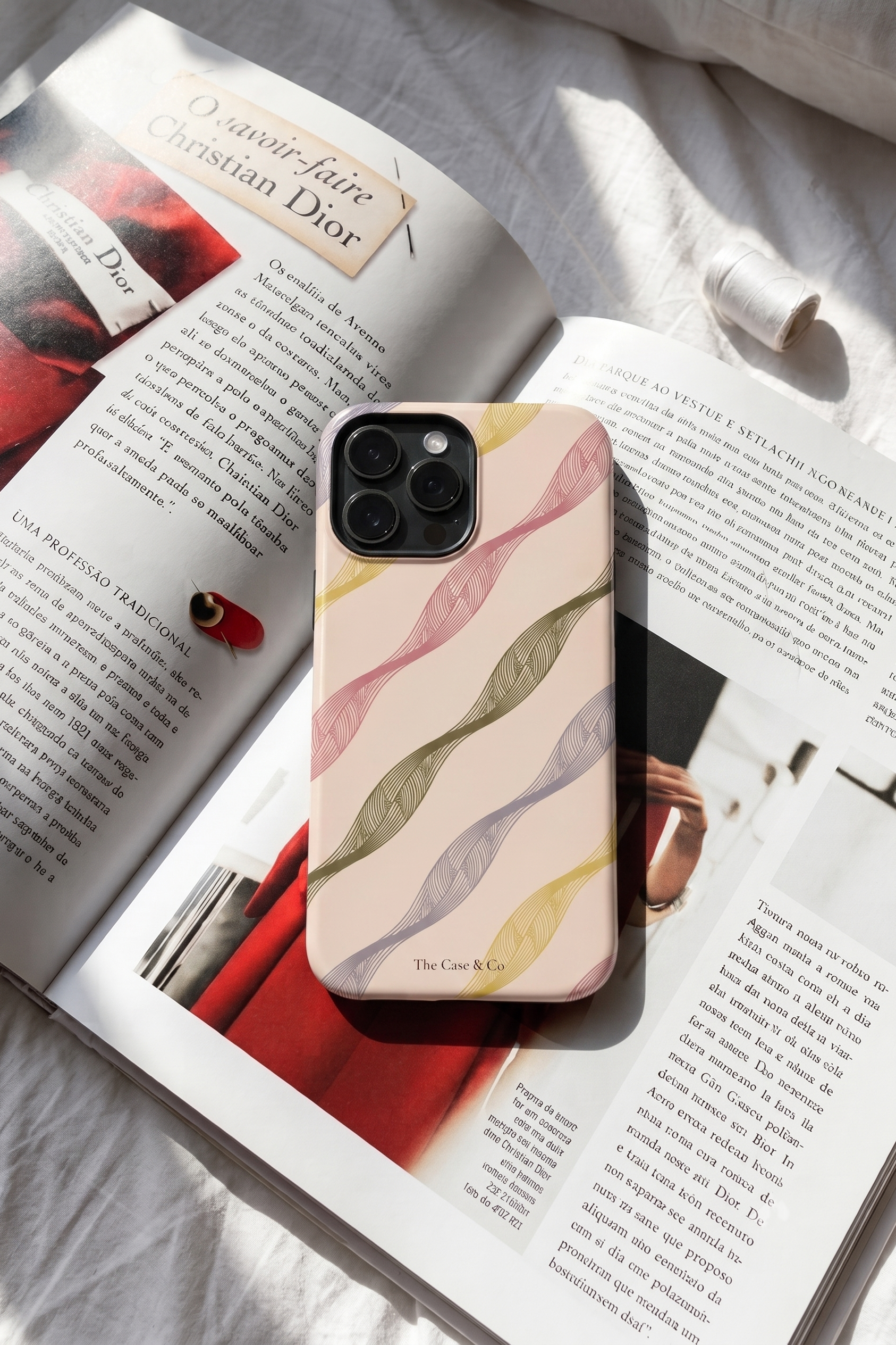 iPhone Cloud Skin Case – Rhythmic Ribbons | Premium 3D Hard Shell | Gloss Finish | 14-17 Series