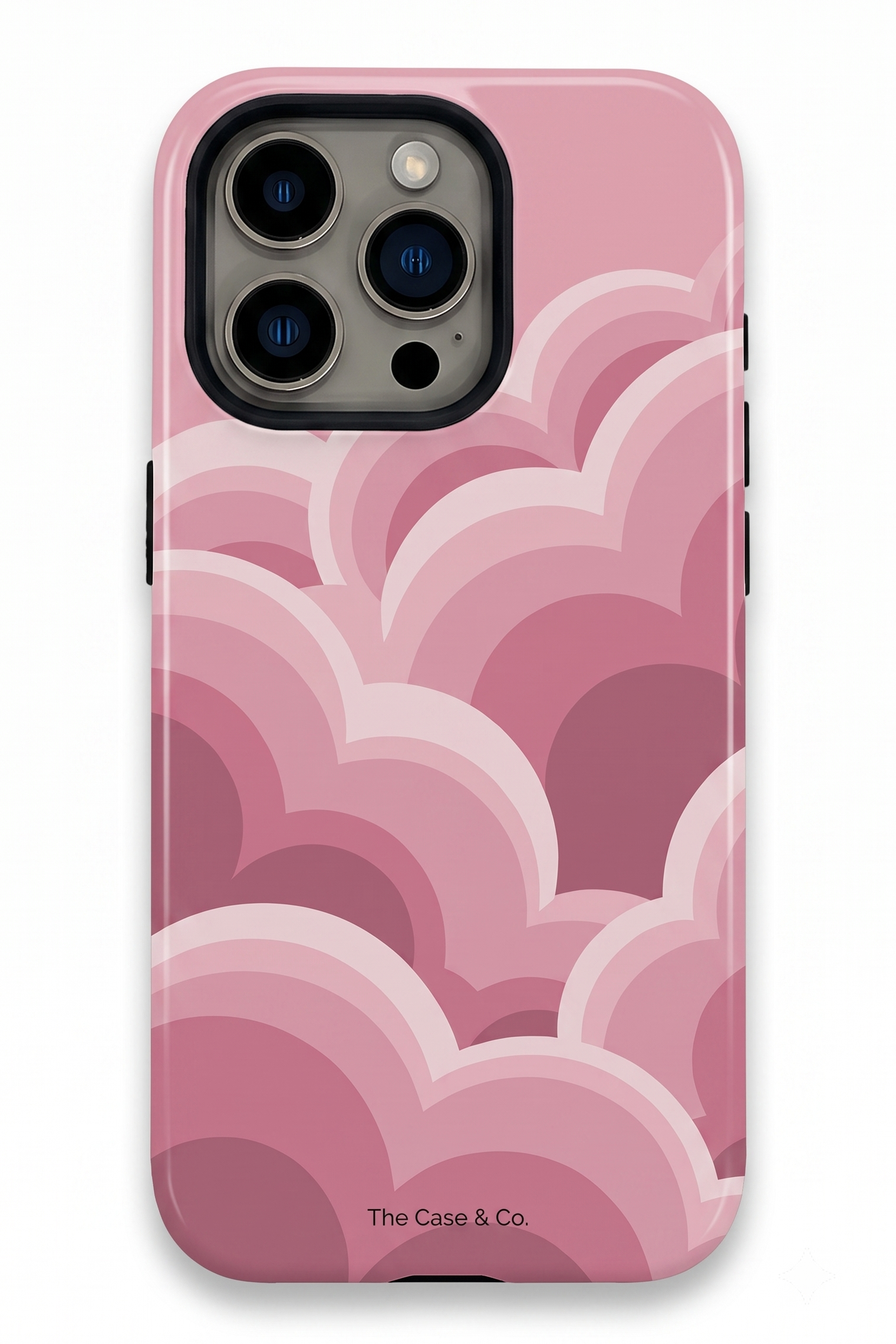 iPhone Cloud Skin Case – Rosy Dream Print | Premium 3D Hard Shell | Gloss Finish | 14-17 Series