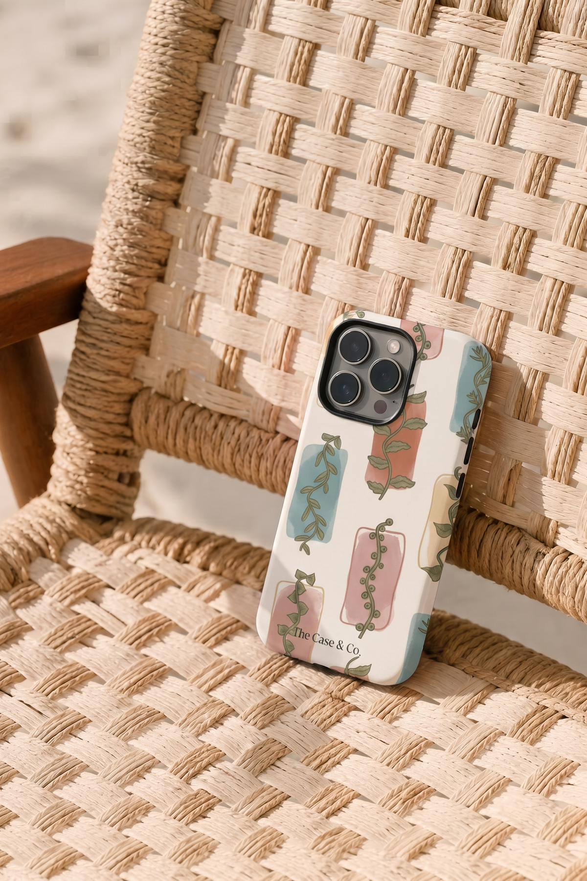 iPhone Cloud Skin Case – Leaf & Light Print | Premium 3D Hard Shell | Gloss Finish | 14-17 Series