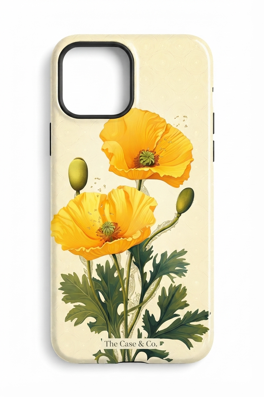 iPhone Cloud Skin Case – Blooming Sunshine Print | Premium 3D Hard Shell | Gloss Finish | 14-17 Series