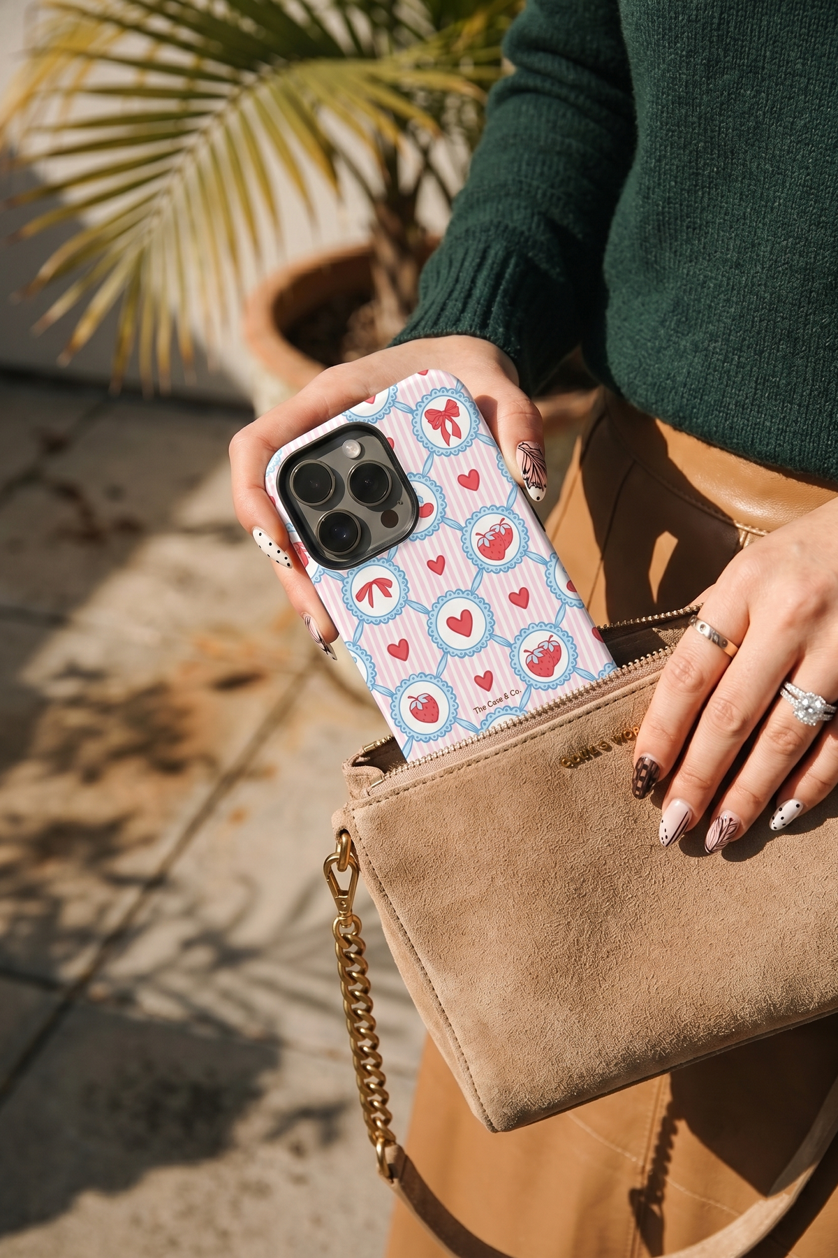 iPhone Cloud Skin Case – Berry Charm Print | Premium 3D Hard Shell | Gloss Finish | 14-17 Series