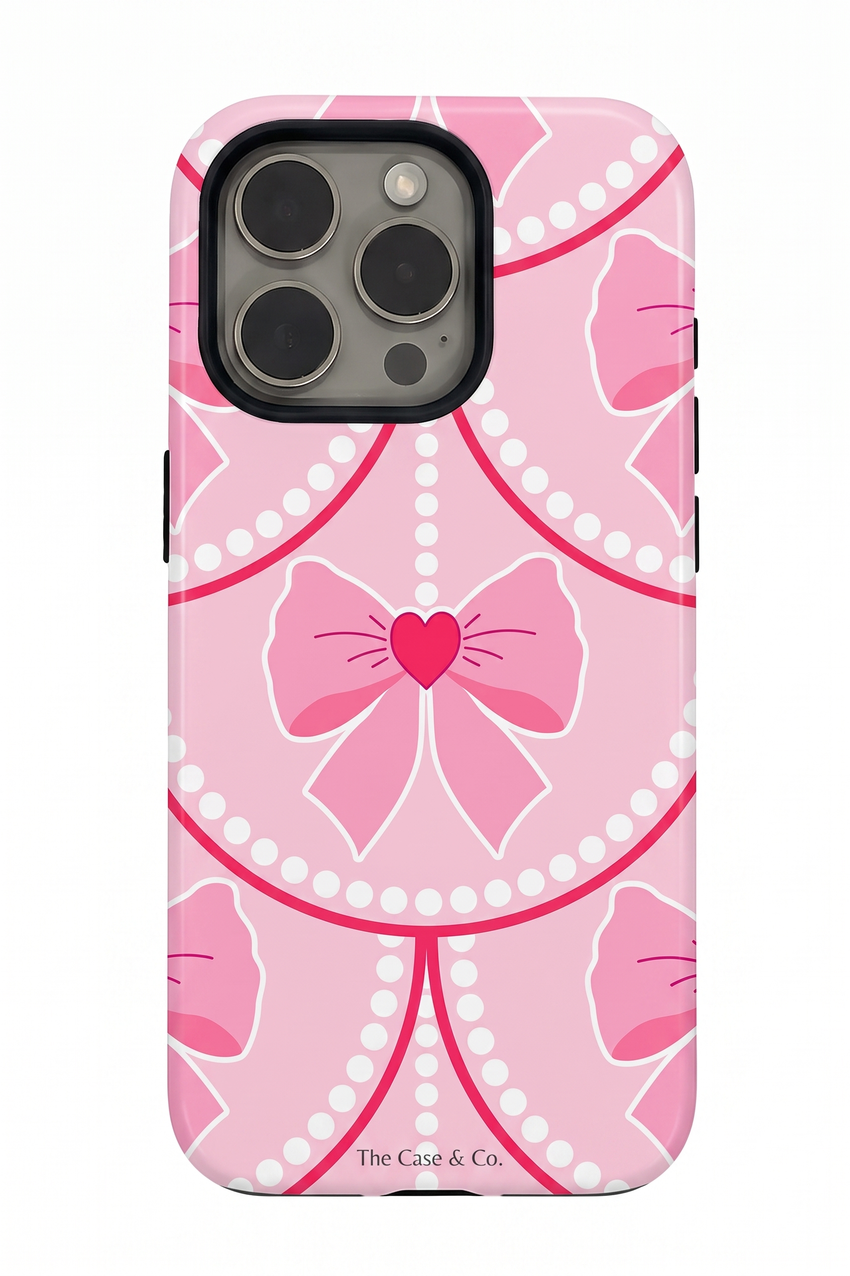 iPhone Cloud Skin Case – Rosy Pearl Charm Print | Premium 3D Hard Shell | Gloss Finish | 14-17 Series