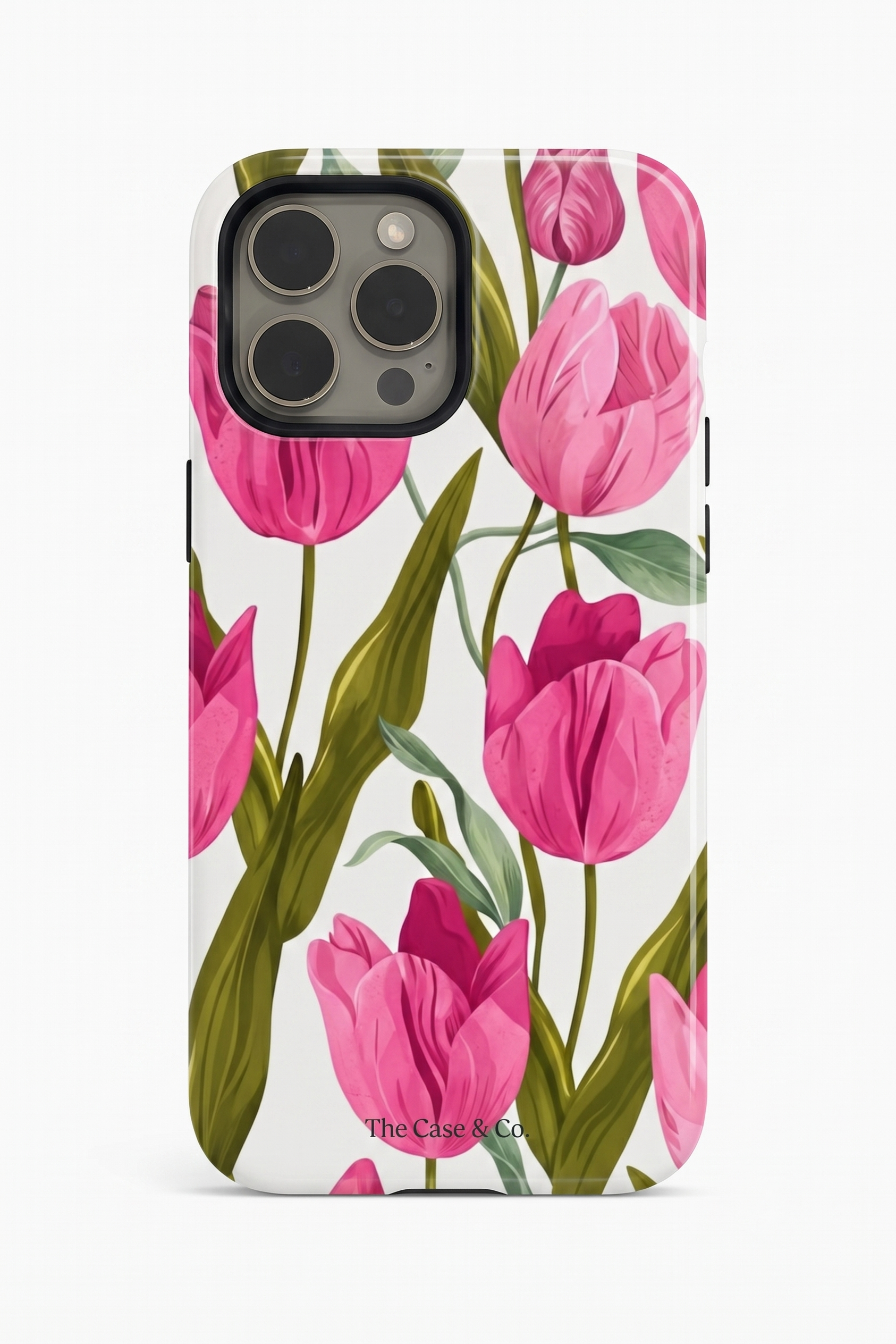 iPhone Cloud Skin Case – Pink Meadow | Premium 3D Hard Shell | Gloss Finish | 14-17 Series