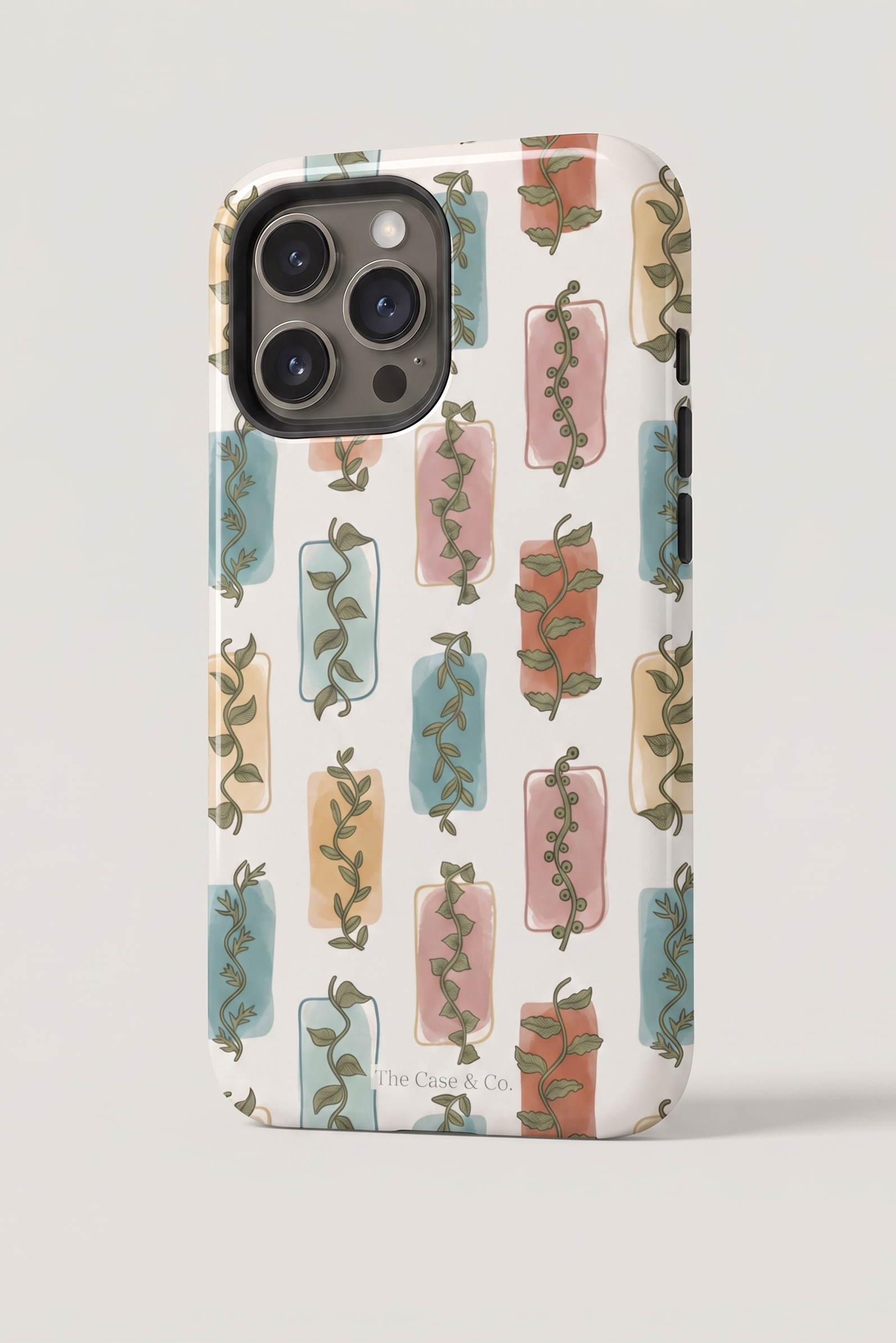 iPhone Cloud Skin Case – Leaf & Light Print | Premium 3D Hard Shell | Gloss Finish | 14-17 Series