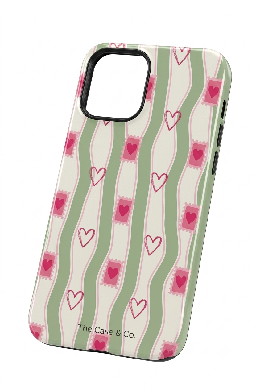 iPhone Cloud Skin Case – Pink Parcel Print | Premium 3D Hard Shell | Gloss Finish | 14-17 Series