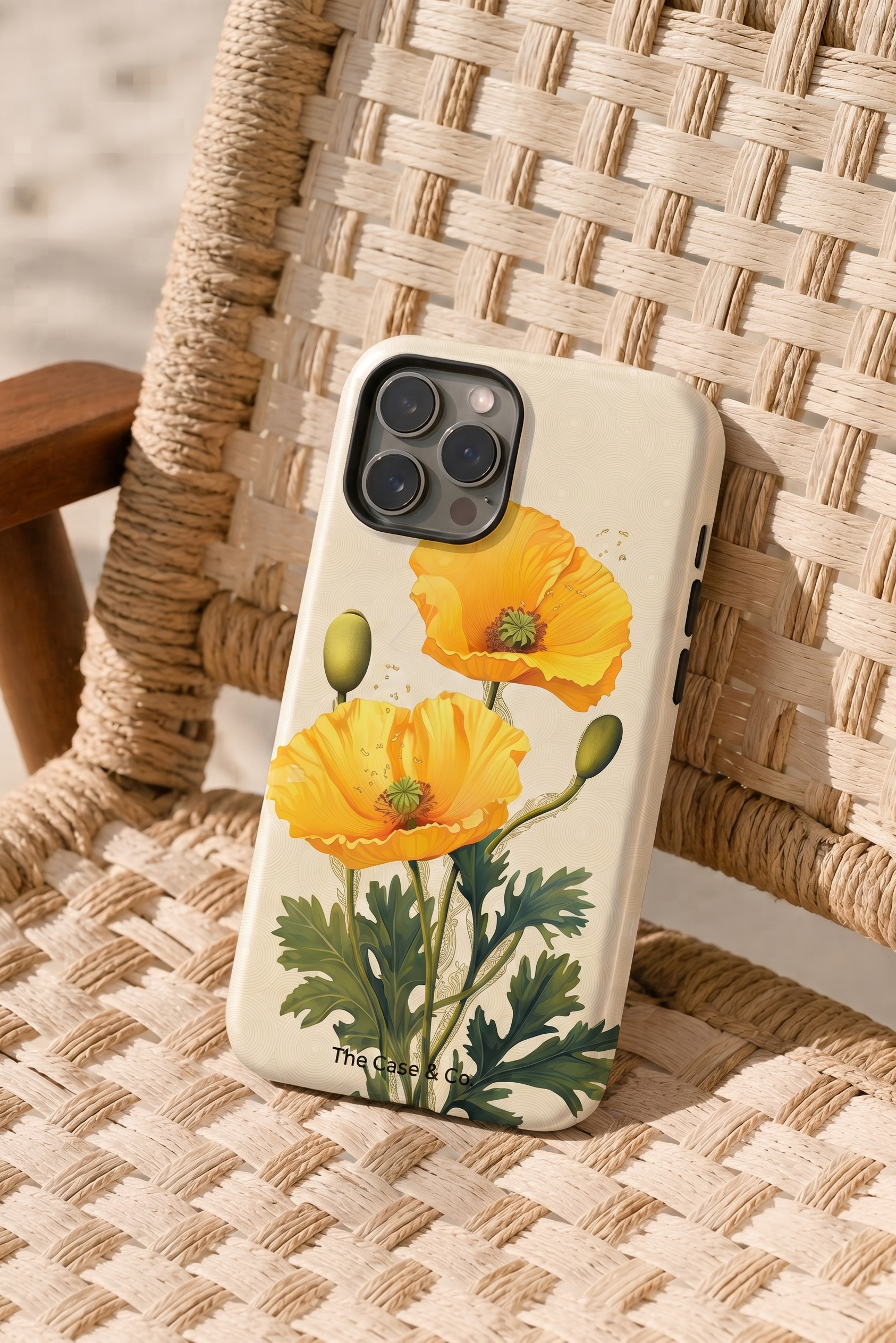 iPhone Cloud Skin Case – Blooming Sunshine Print | Premium 3D Hard Shell | Gloss Finish | 14-17 Series