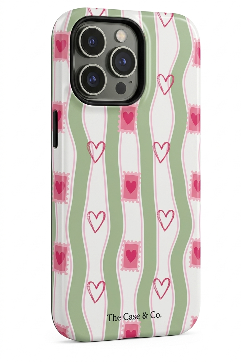 iPhone Cloud Skin Case – Pink Parcel Print | Premium 3D Hard Shell | Gloss Finish | 14-17 Series