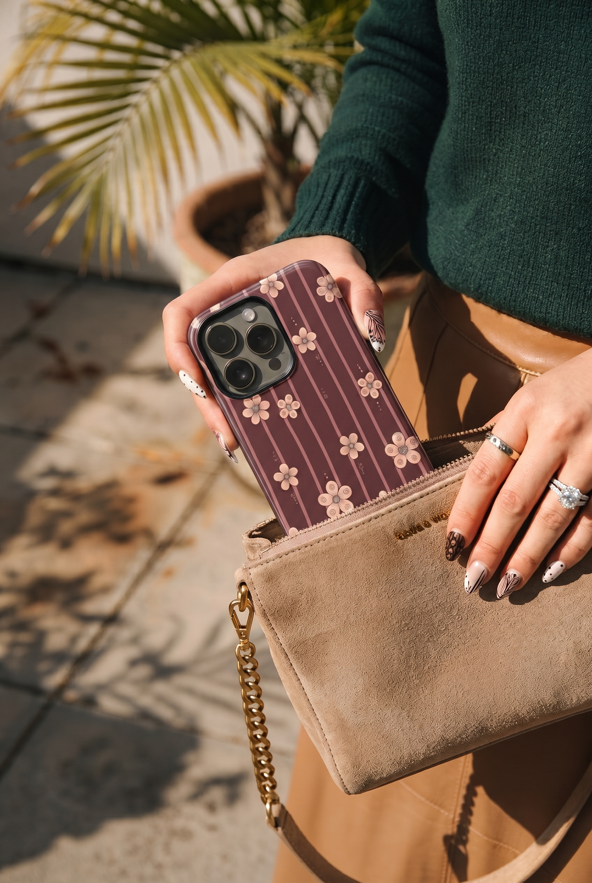 iPhone Cloud Skin Case – Floral Symphony Print | Premium 3D Hard Shell | Gloss Finish | 14-17 Series