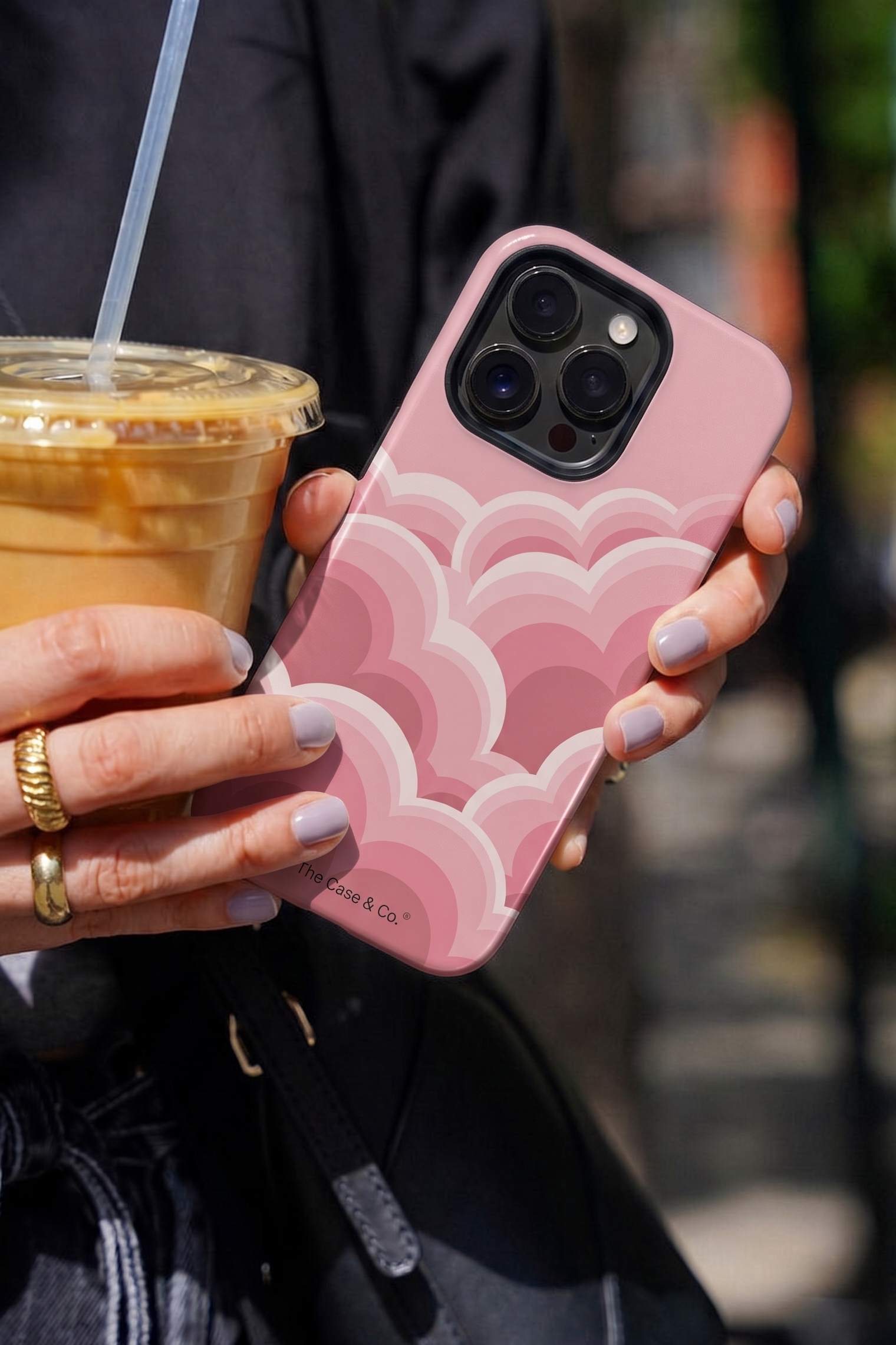 iPhone Cloud Skin Case – Rosy Dream Print | Premium 3D Hard Shell | Gloss Finish | 14-17 Series