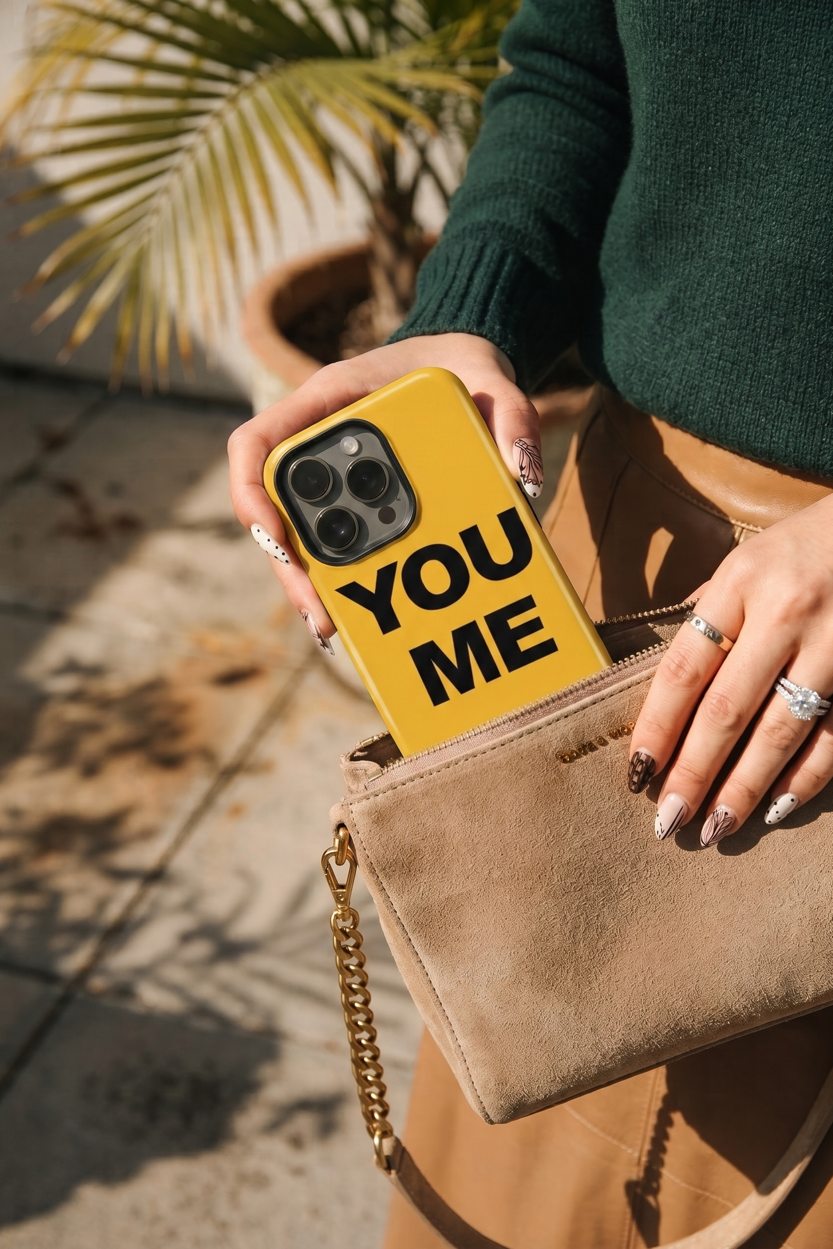iPhone Cloud Skin Case – Bold Connection Print | Premium 3D Hard Shell | Gloss Finish | 14-17 Series