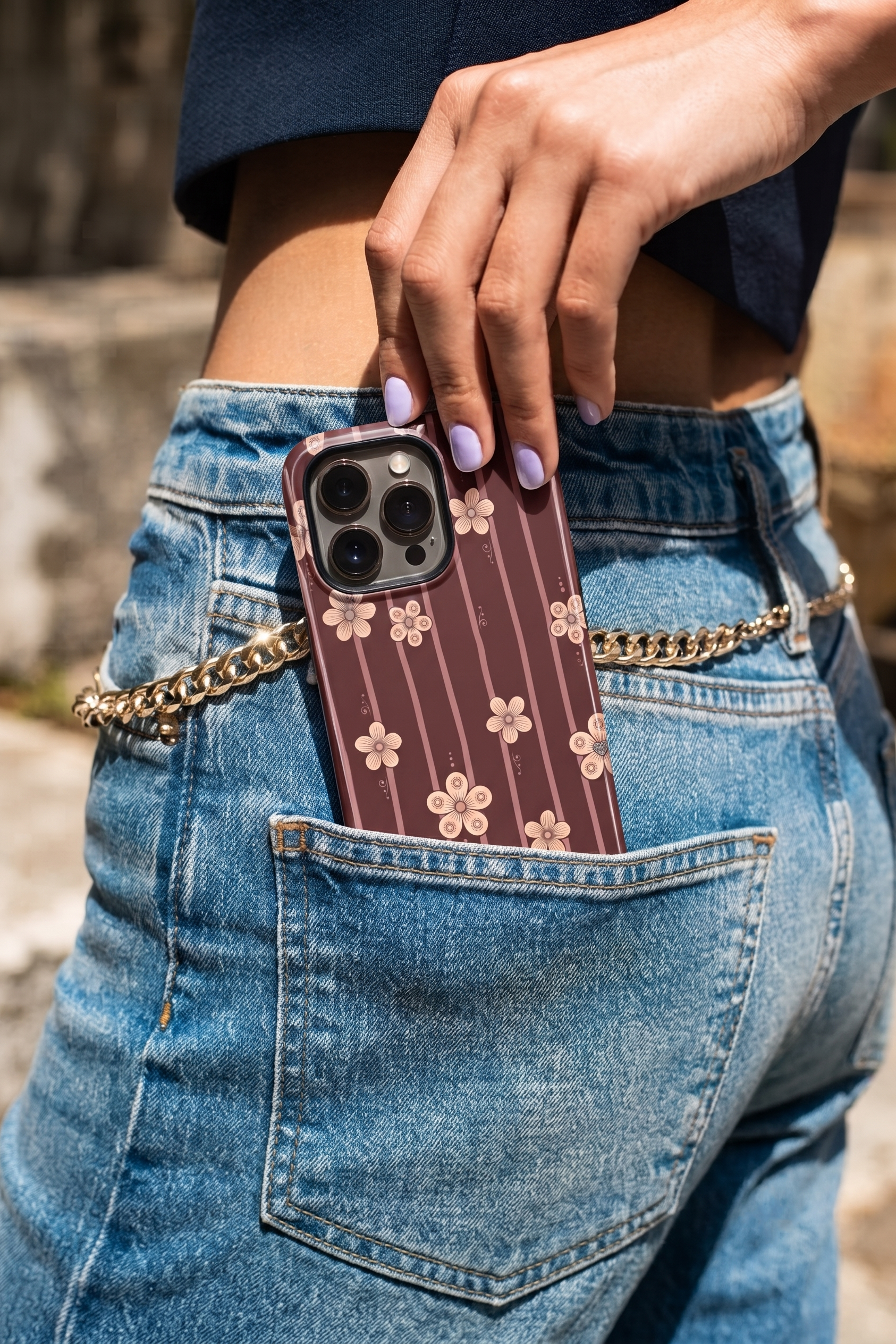 iPhone Cloud Skin Case – Floral Symphony Print | Premium 3D Hard Shell | Gloss Finish | 14-17 Series