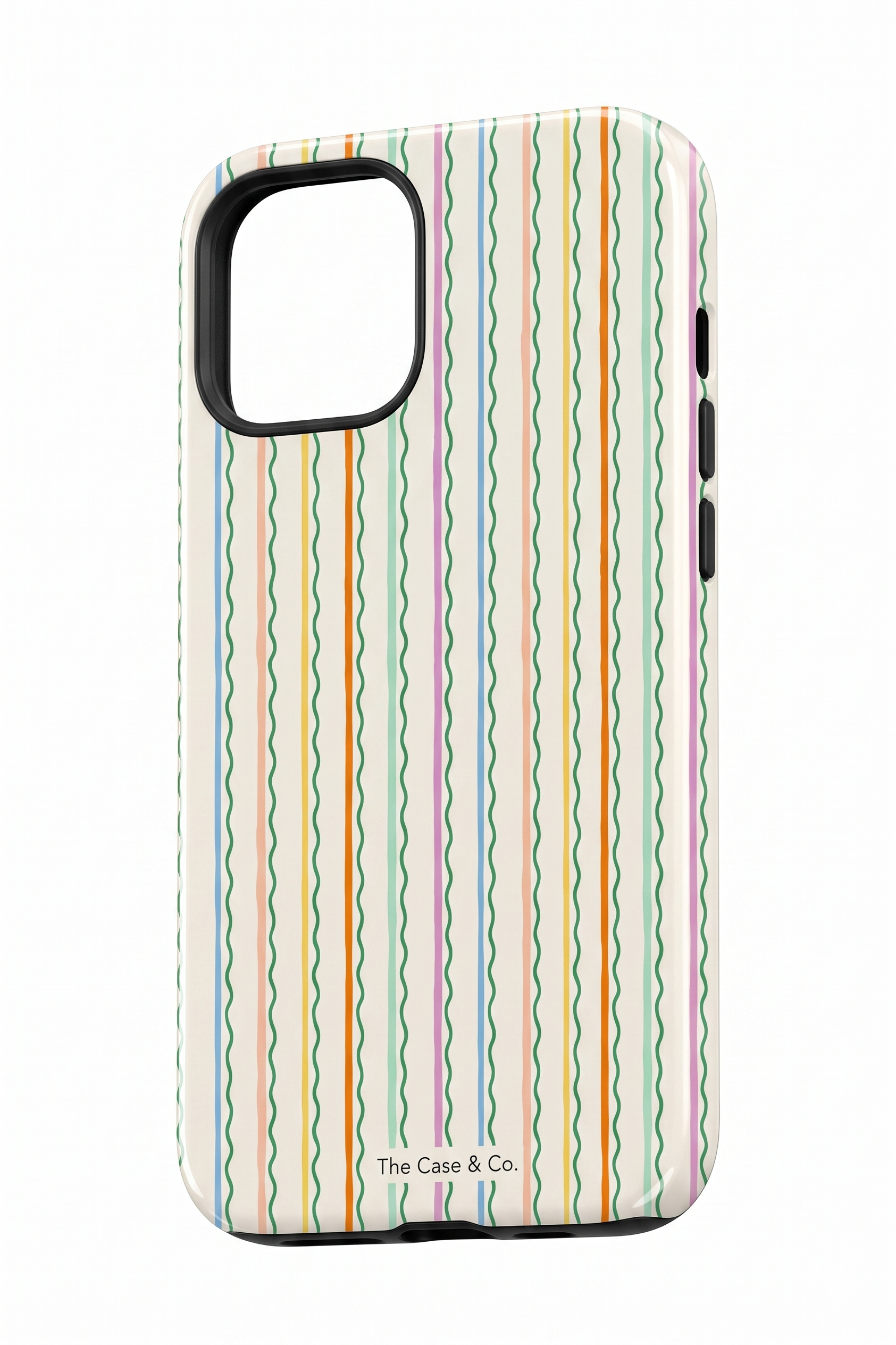 iPhone Cloud Skin Case – Rainbow Wavelength Print | Premium 3D Hard Shell | Gloss Finish | 14-17 Series