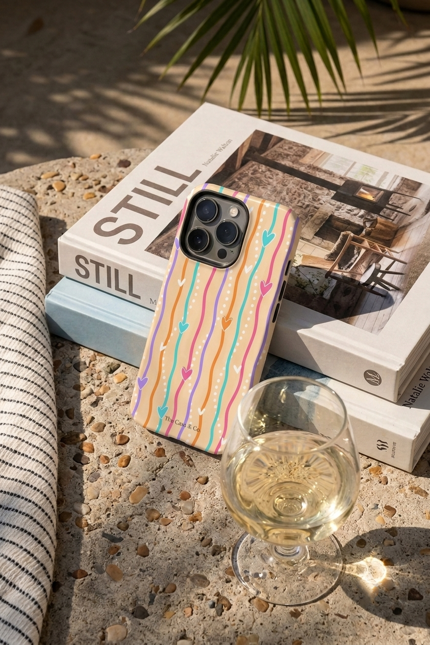 iPhone Cloud Skin Case – Color Me Love Print | Premium 3D Hard Shell | Gloss Finish | 14-17 Series