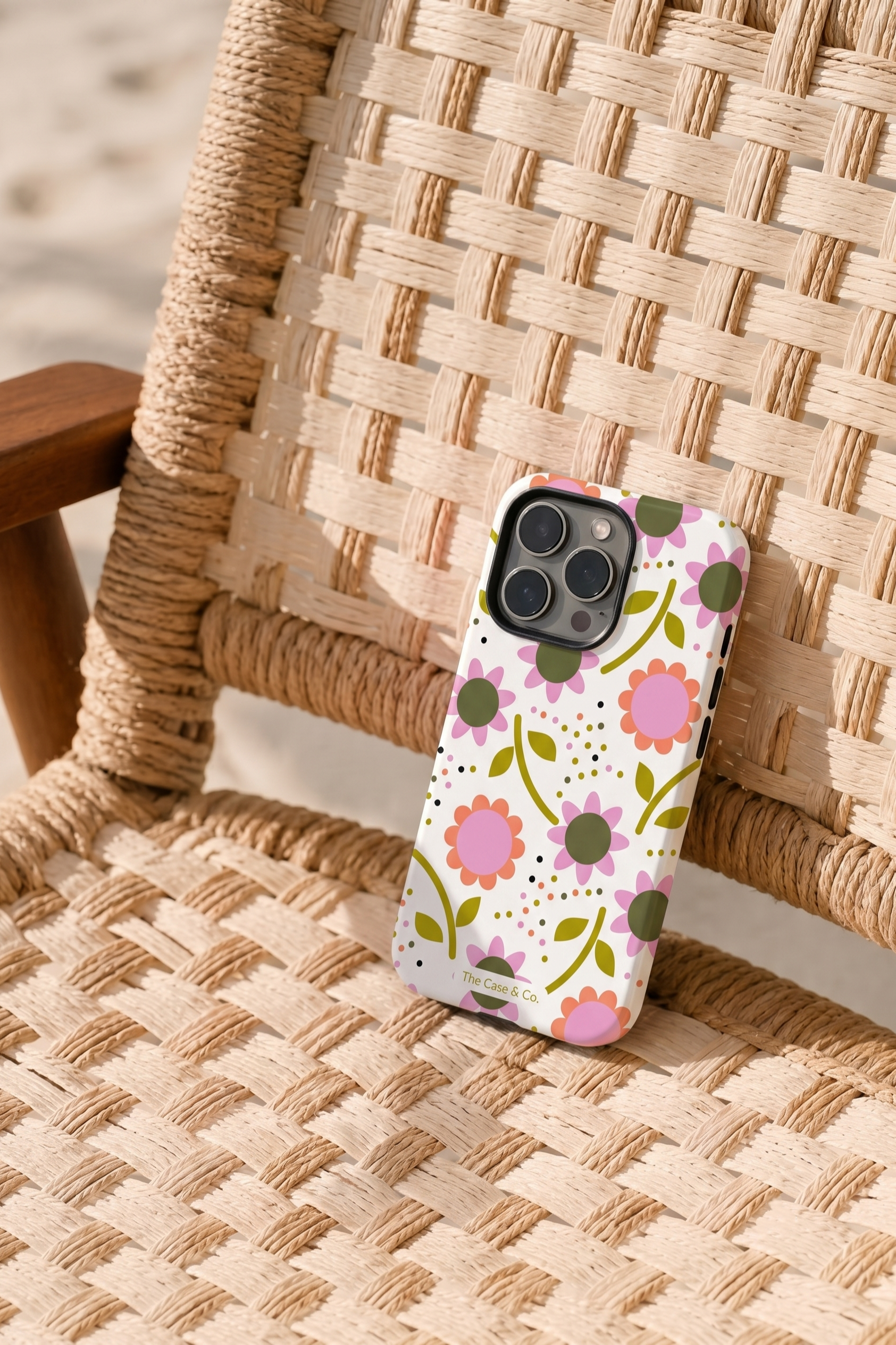 iPhone Cloud Skin Case – Daisy Doodle Print | Premium 3D Hard Shell | Gloss Finish | 14-17 Series