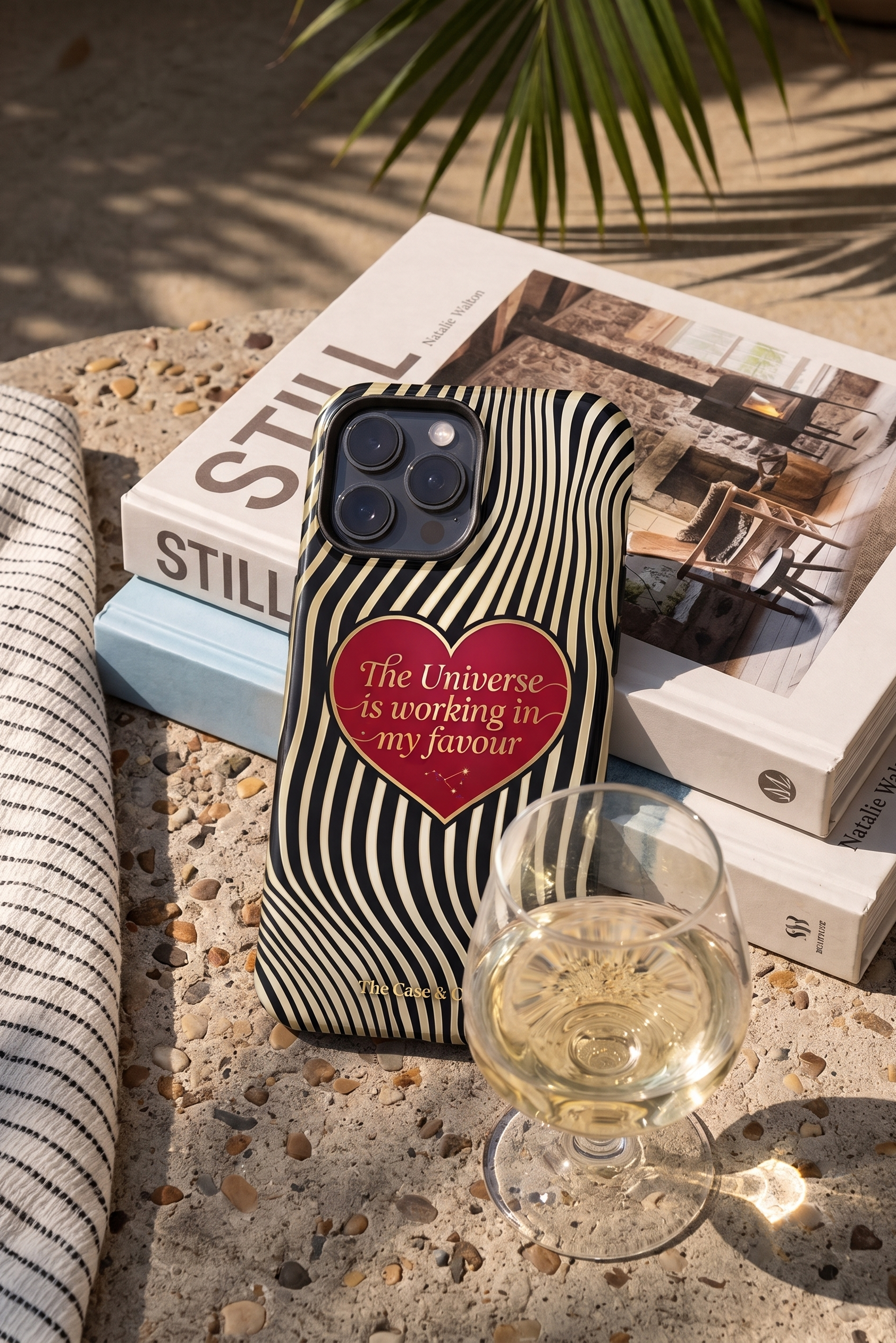 iPhone Cloud Skin Case – Golden Flow Print | Premium 3D Hard Shell | Gloss Finish | 14-17 Series