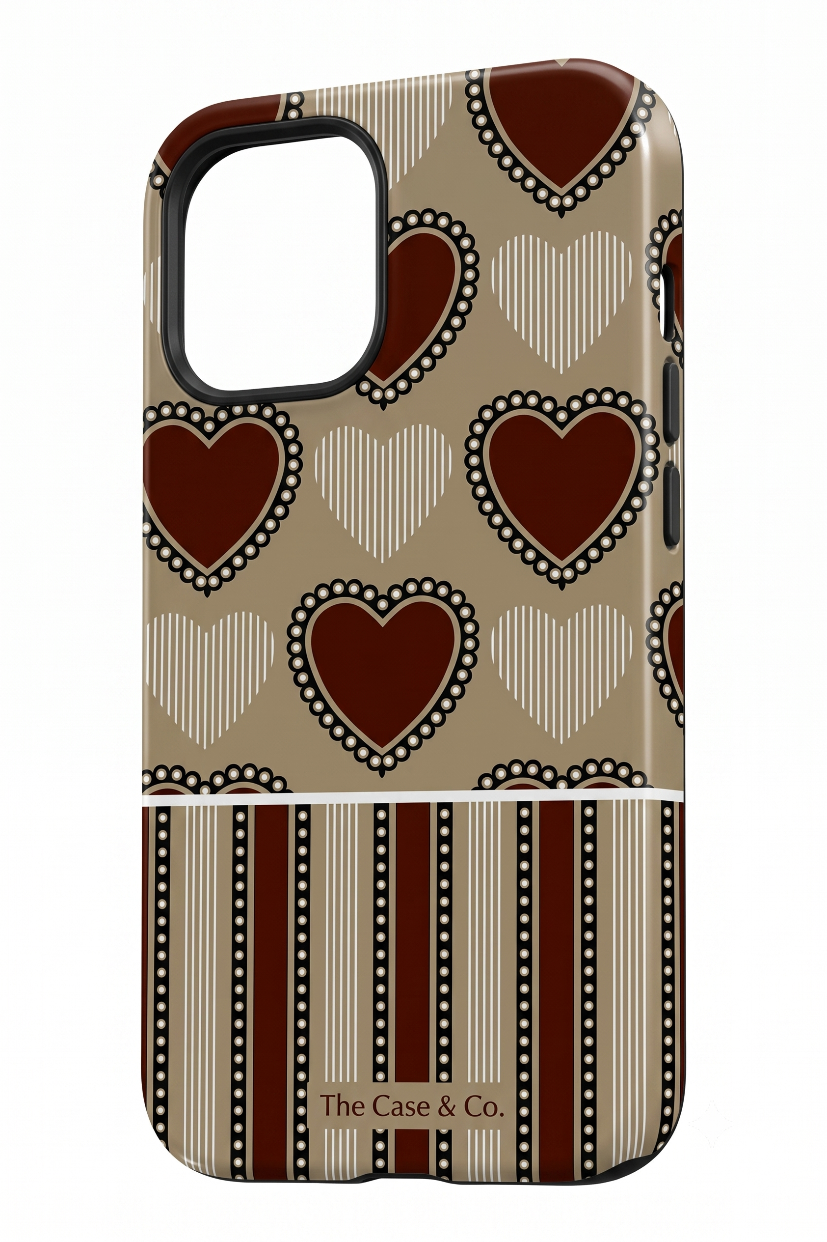iPhone Cloud Skin Case – Heartloom Print | Premium 3D Hard Shell | Gloss Finish | 14-17 Series