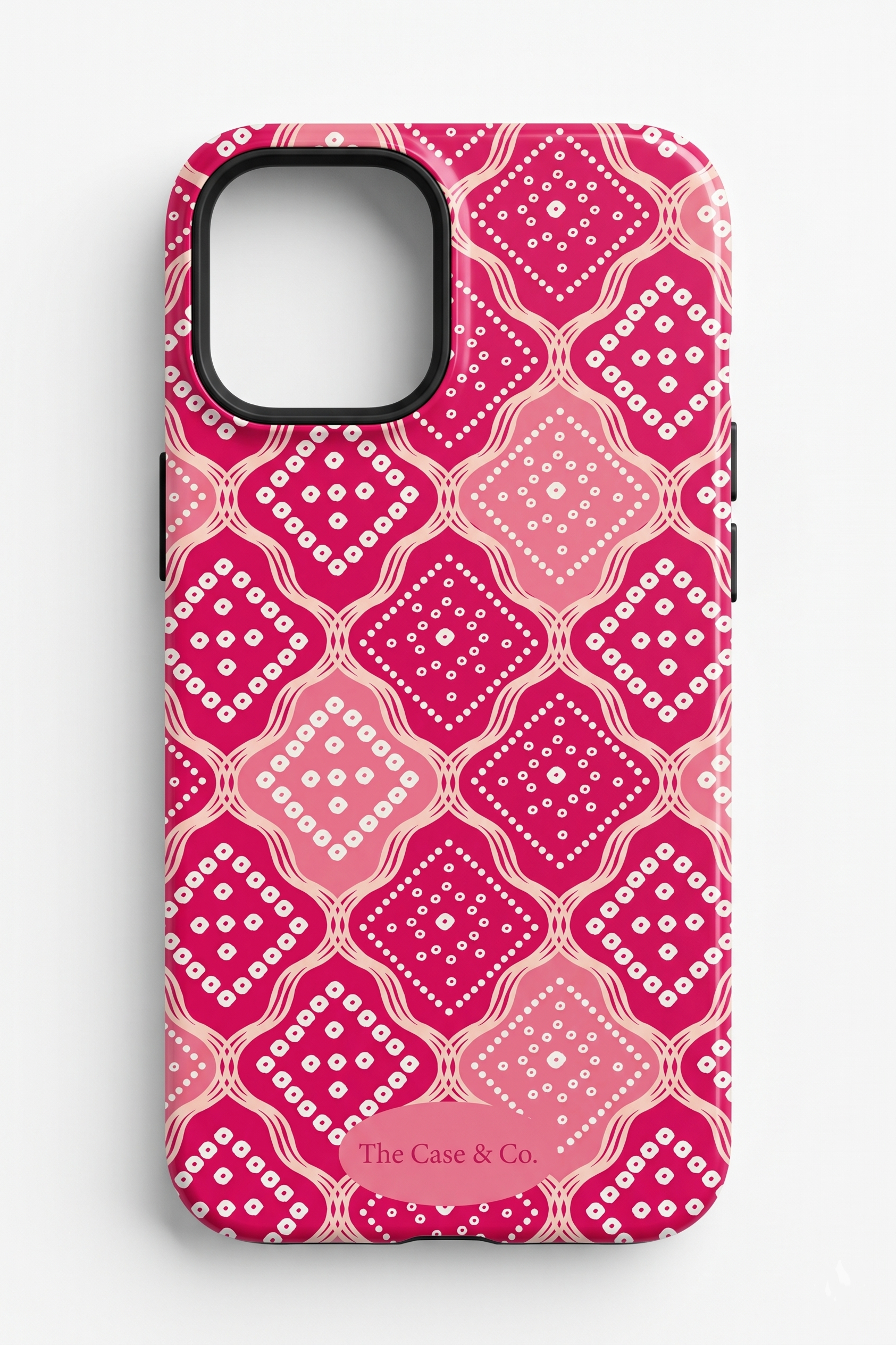 iPhone Cloud Skin Case – Candy Check Print | Premium 3D Hard Shell | Gloss Finish | 14-17 Series