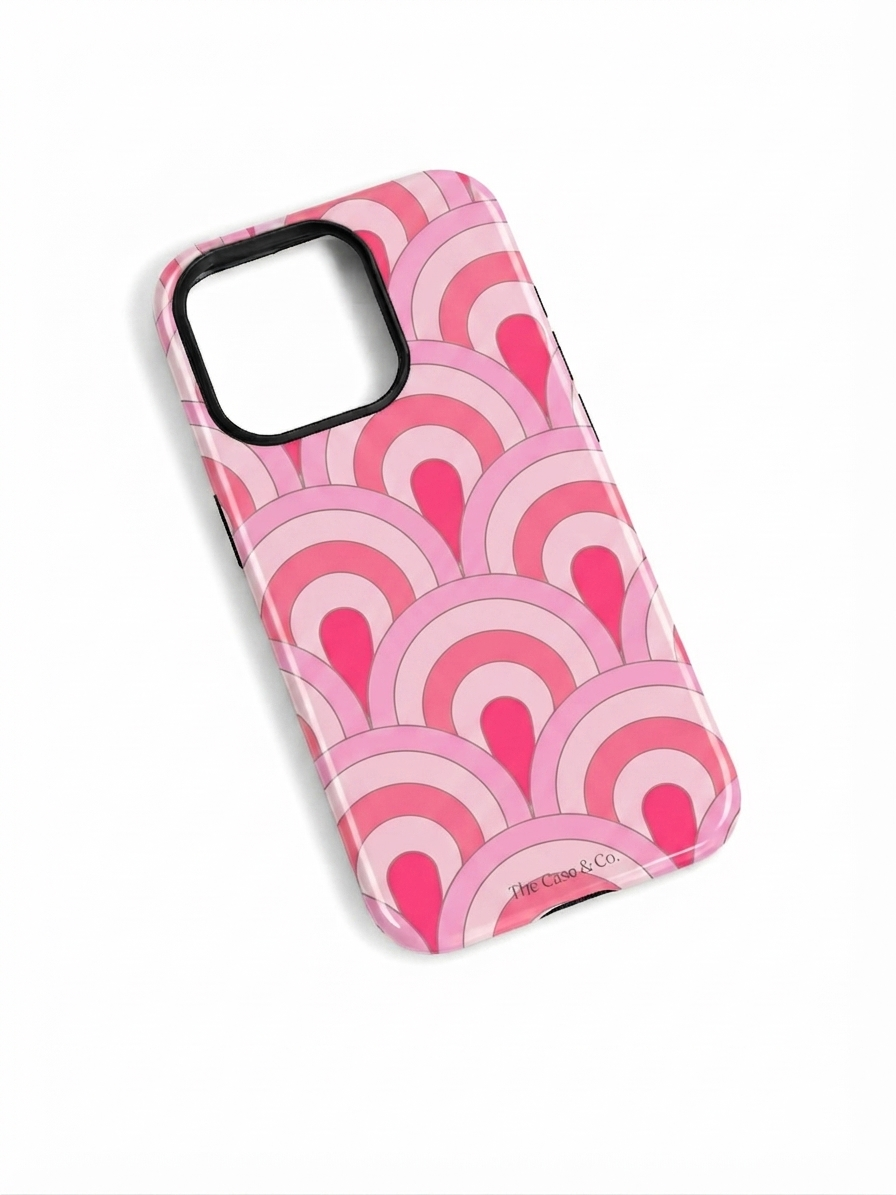 iPhone Cloud Skin Case – Rosy Arches Print | Premium 3D Hard Shell | Gloss Finish | 14-17 Series