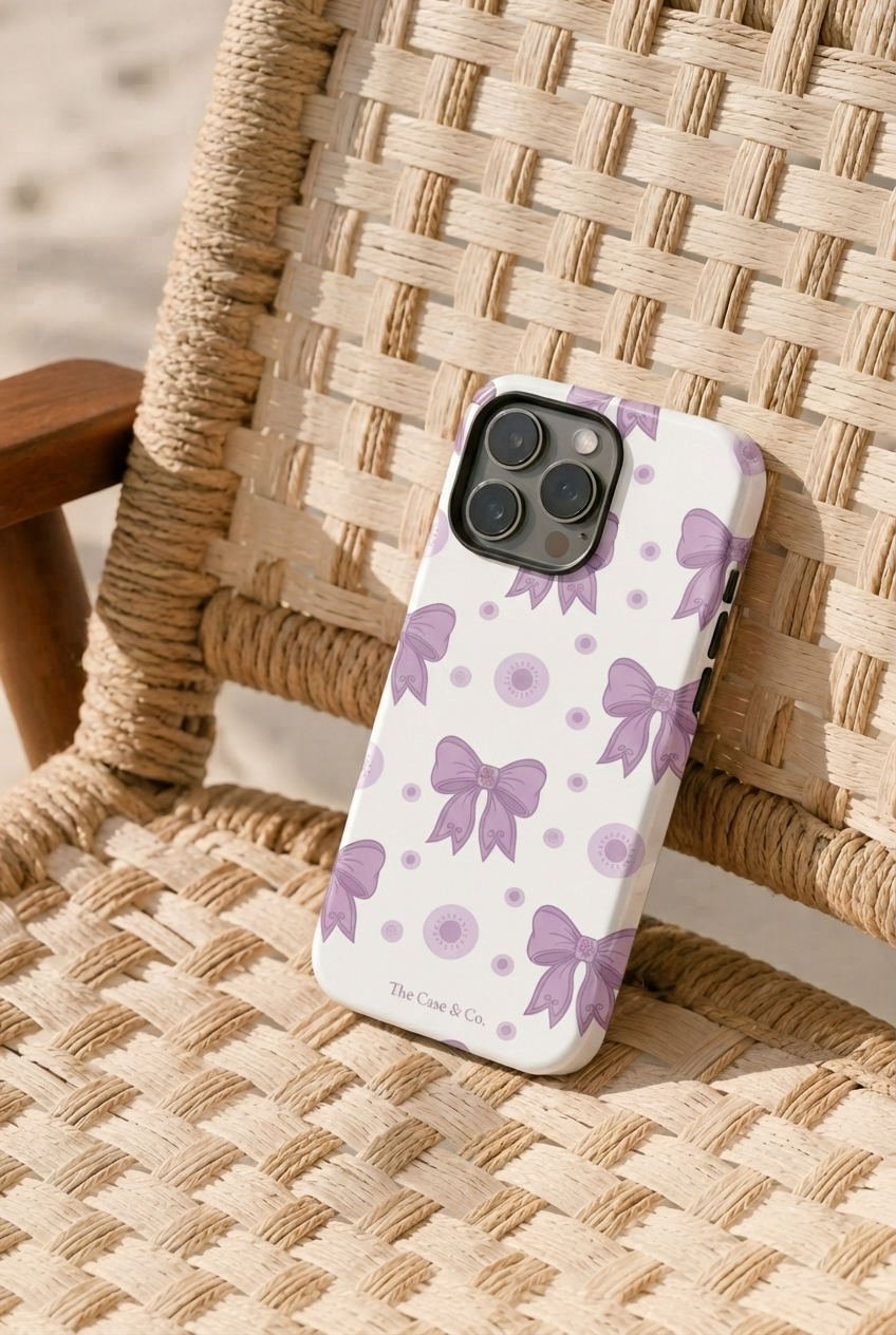 iPhone Cloud Skin Case – Violet Elegance | Premium 3D Hard Shell | Gloss Finish | 14-17 Series