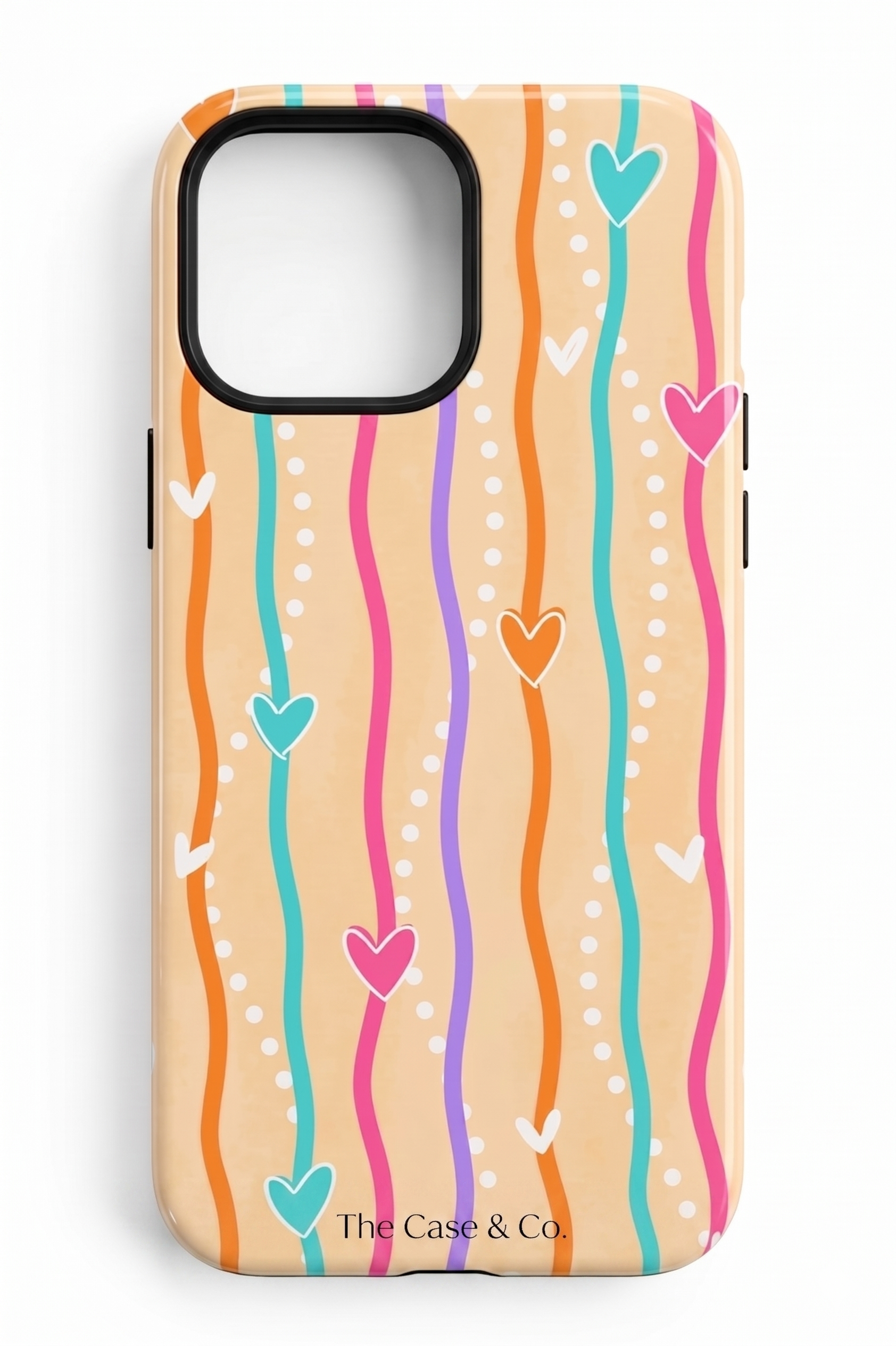 iPhone Cloud Skin Case – Color Me Love Print | Premium 3D Hard Shell | Gloss Finish | 14-17 Series