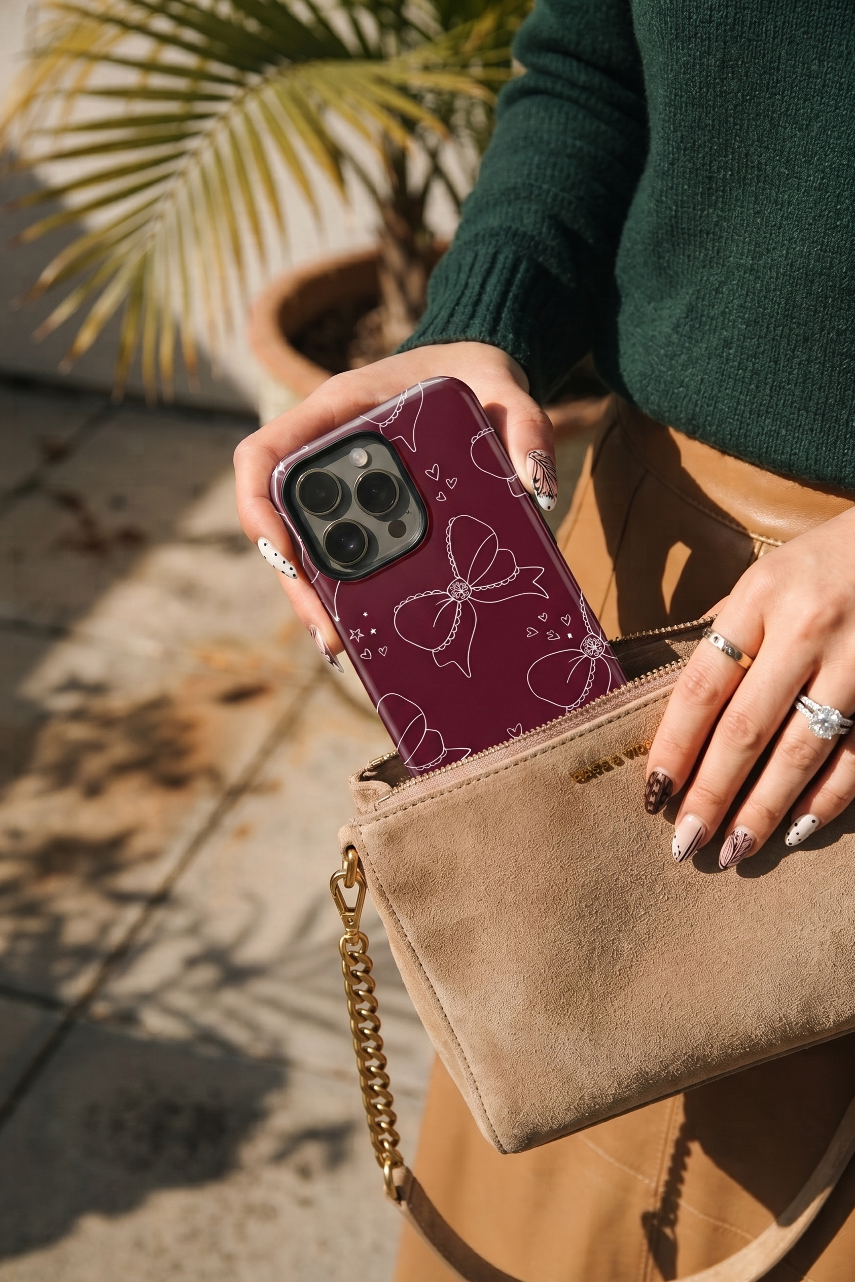 iPhone Cloud Skin Case – Love Tied Print | Premium 3D Hard Shell | Gloss Finish | 14-17 Series